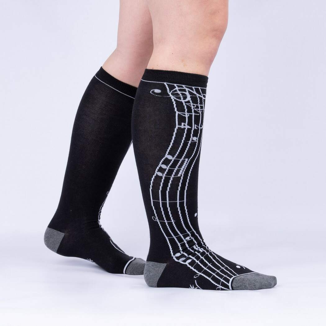 Music is My Forte Knee High Socks - Fun Novelty Socks for Women & Teens - Perfect for Dance, Concerts & Music Lovers