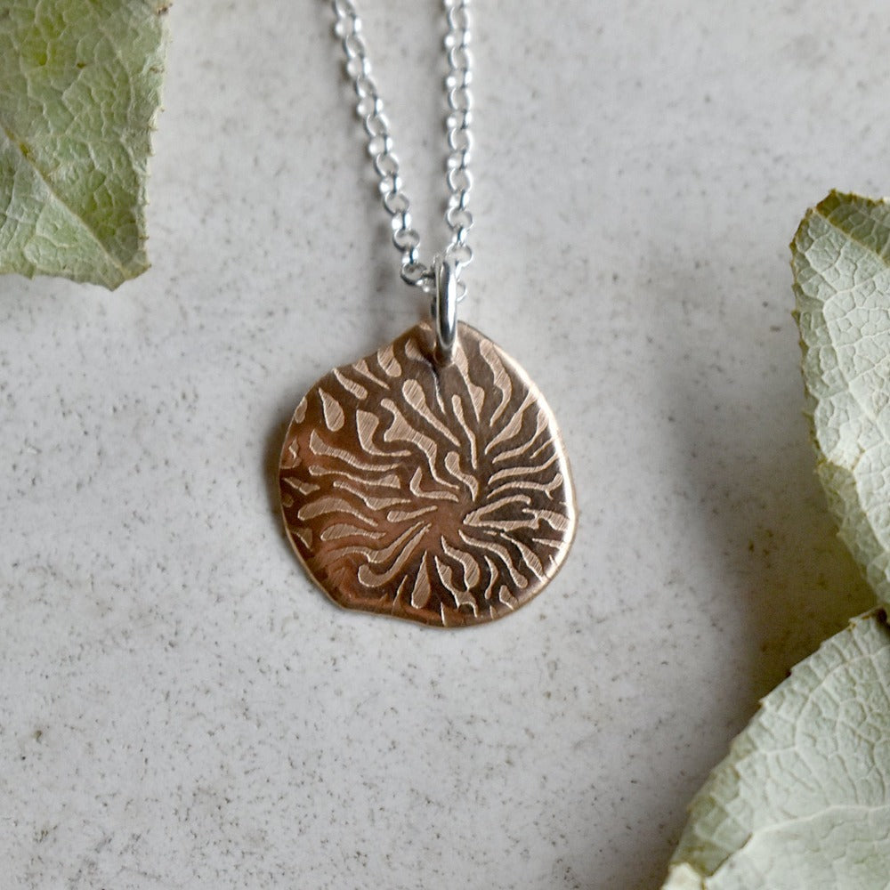 Coral Small Patterned Pendant Necklace for Women - Elegant Boho Jewelry Gift for Birthday, Anniversary & Everyday Wear