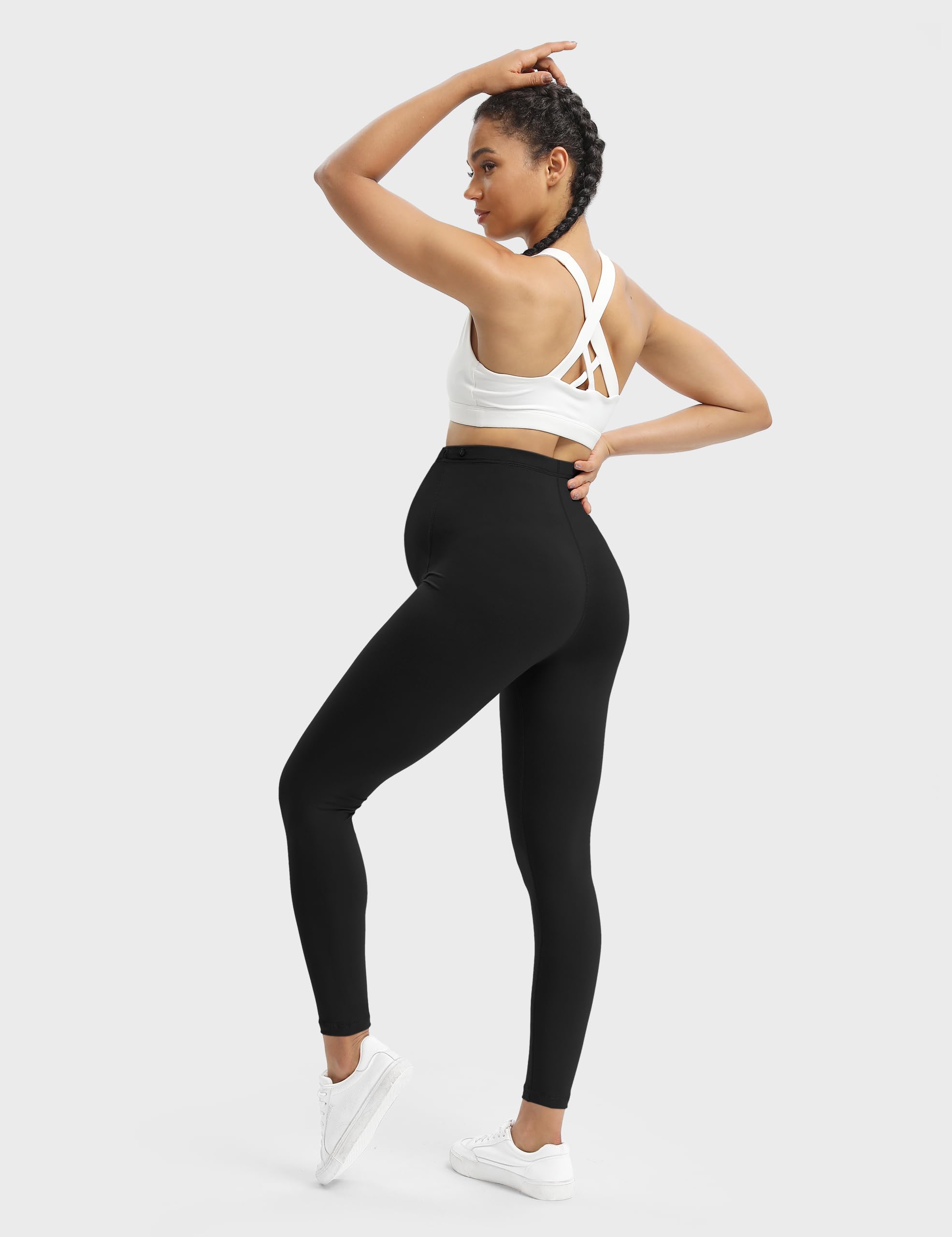 Buttergene Women's Maternity Leggings - Over The Belly Pregnancy Yoga Pants for Workout & Active Wear - Comfortable Stretchy Workout Leggings for Moms (Perfect for Yoga, Gym, Running & Daily Wear)