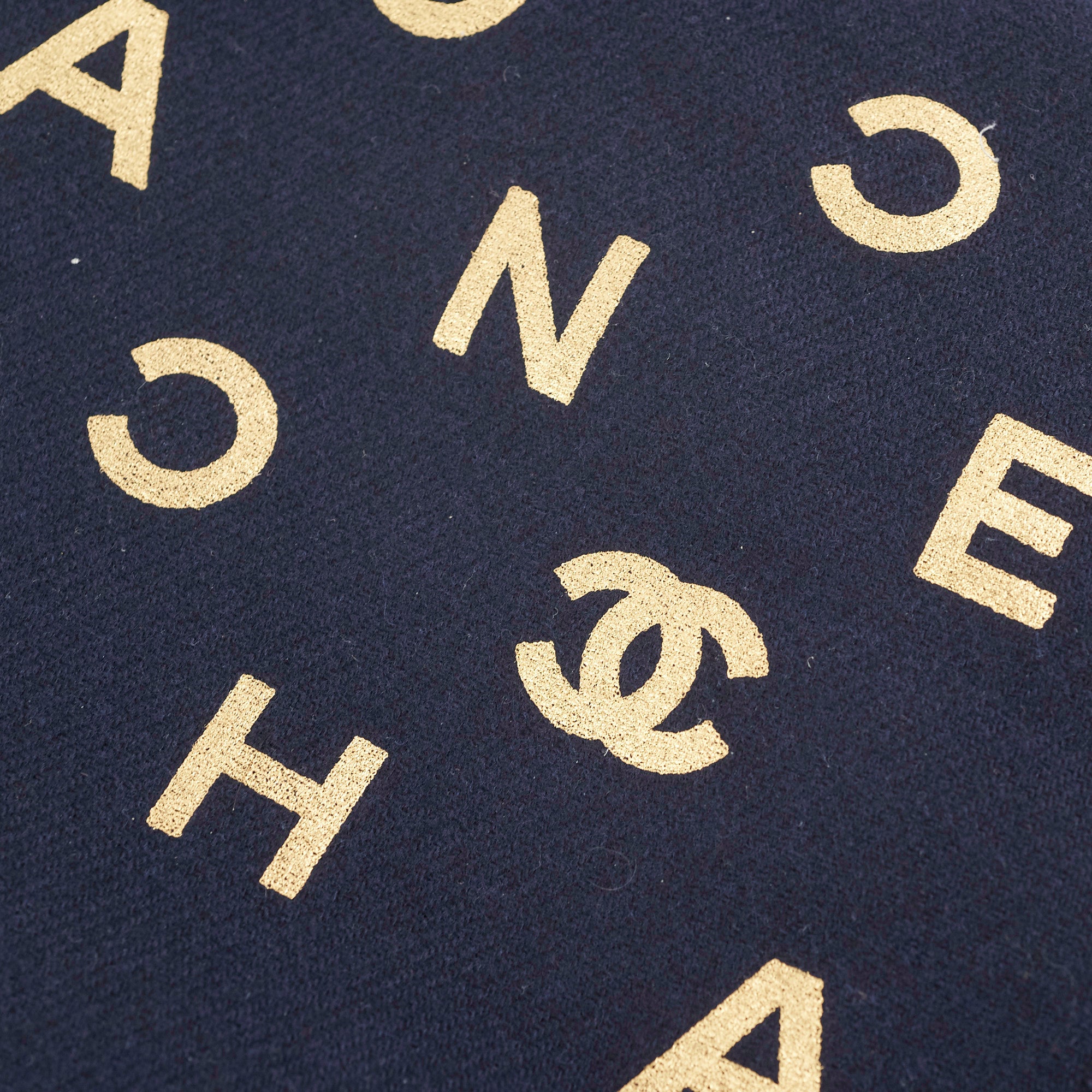Chanel Navy Blue Long Tassel Silk Scarf for Women - Luxury Fashion Accessory for Outfits, Gifts & Special Occasions