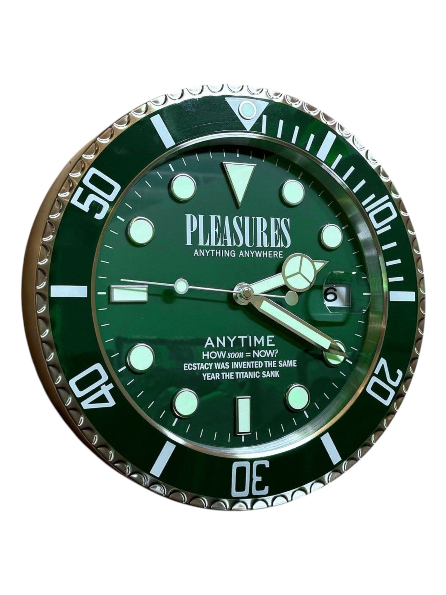 Pleasures Anytime Green Clock - Stylish Wall Clock for Home, Office & Bedroom Decor - Perfect Gift for Housewarming & Birthday
