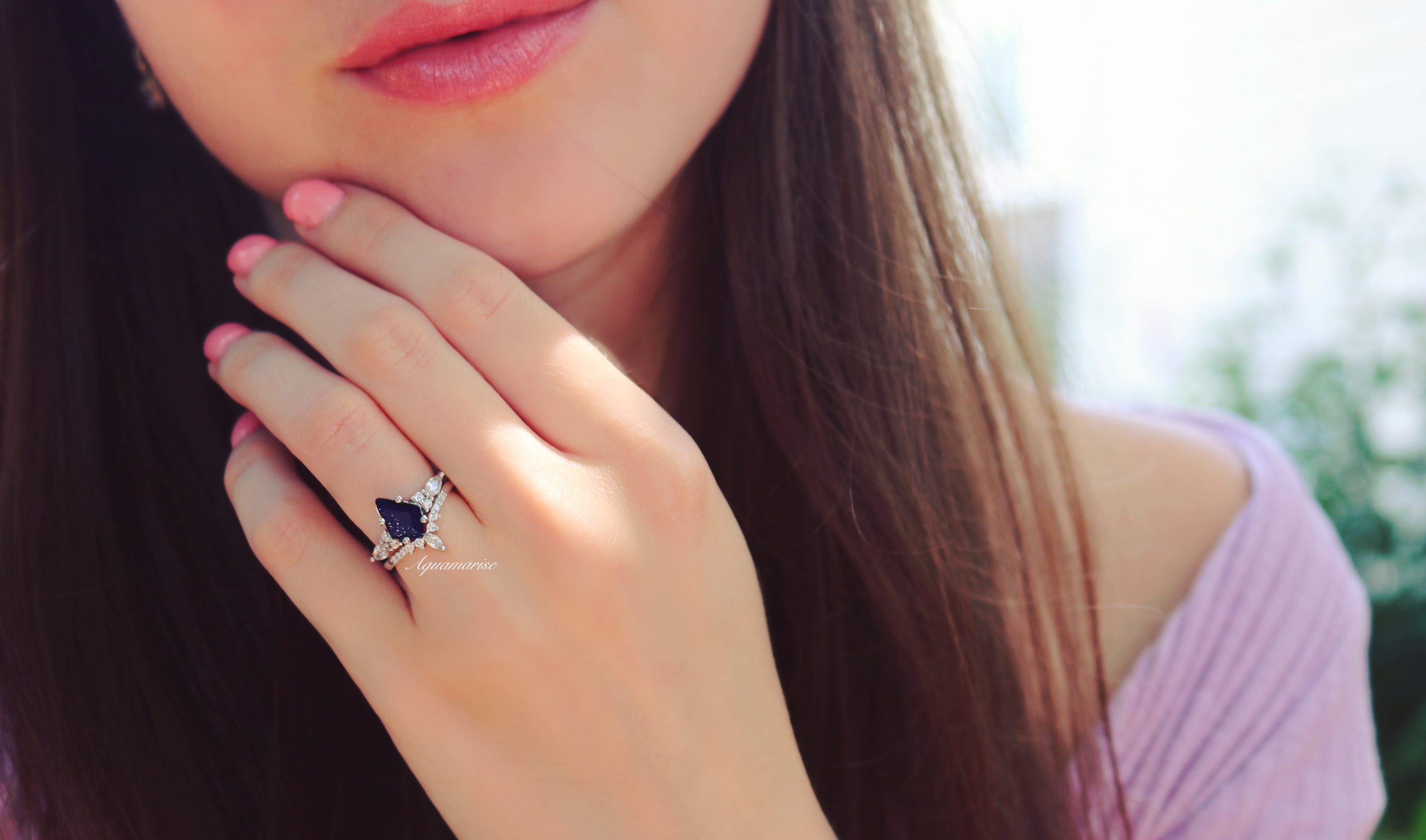 Skye Kite™ Galaxy Kite Sandstone Ring Set - Sterling Silver Stackable Rings for Women, Boho Chic Jewelry Gift for Her | Perfect for Beach Weddings, Music Festivals & Everyday Boho Style