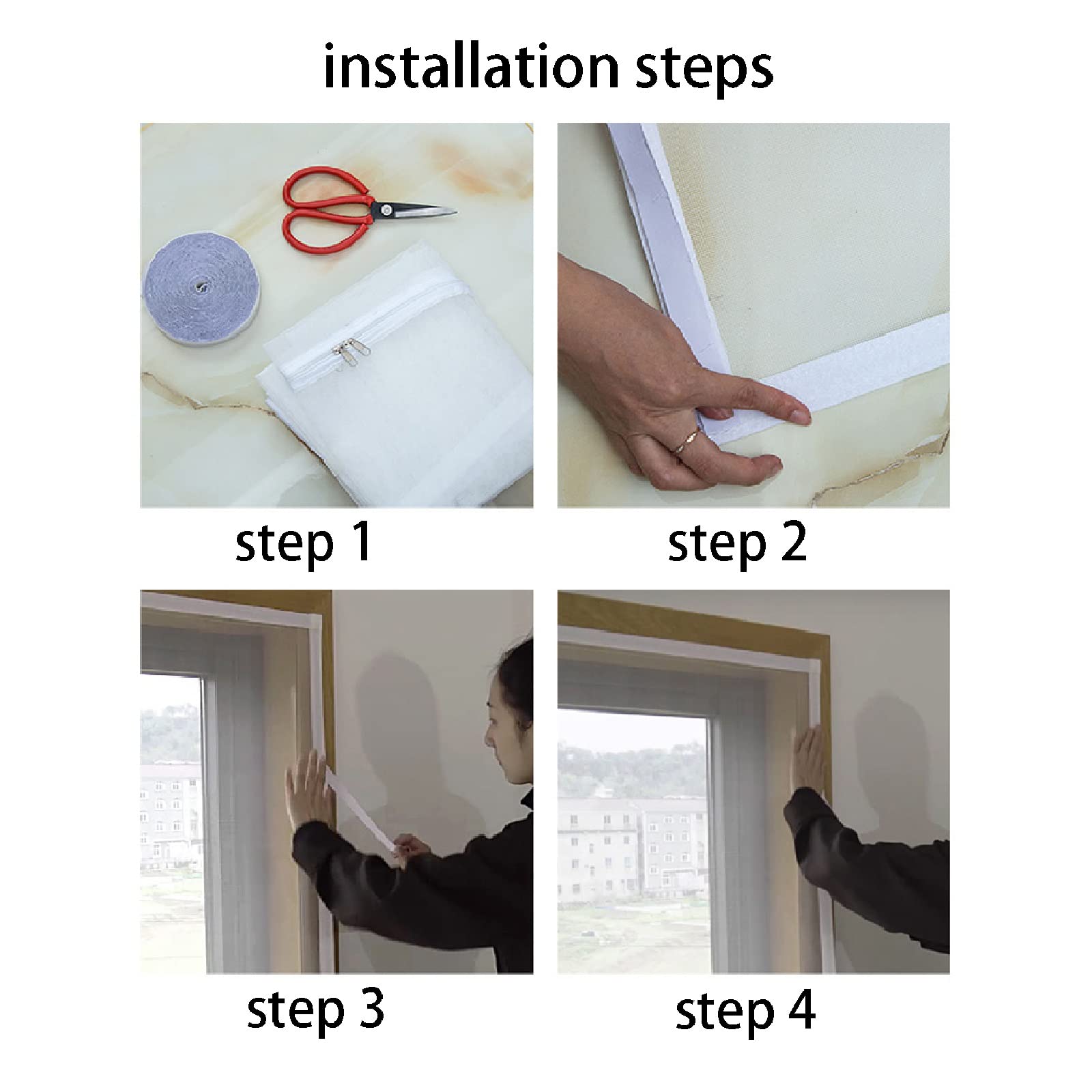 Zhangqingxiu Fiberglass Fly Screens for Windows - Invisible, Pull-Resistant & Heat-Resistant Mesh Screen - Customizable Size (43 Options) - Easy DIY Installation - Perfect for Home, Office & Patio Bug Protection