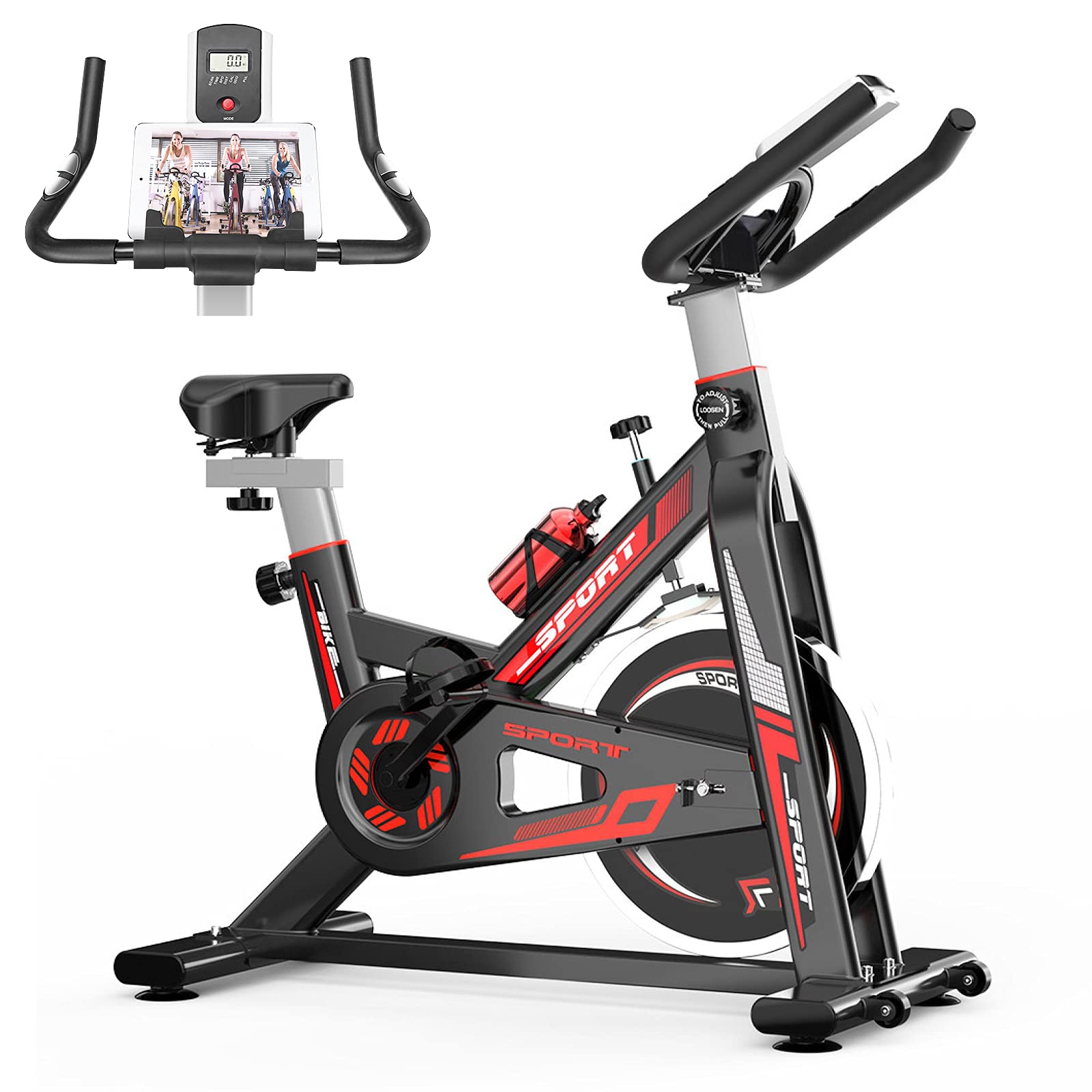 BRADEM Exercise Bike for Seniors - 330LB Capacity Belt Drive Indoor Cycling Bike with Tablet Holder, Smooth & Quiet Flywheel for Home Gym - Perfect for Low-Impact Cardio Workouts and Physical Therapy