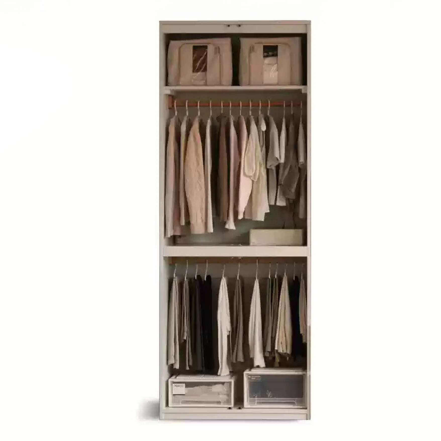Pine Solid Wood Sectional Large Wardrobe - Cream Style Modern Closet for Bedroom & Living Room Storage Organization