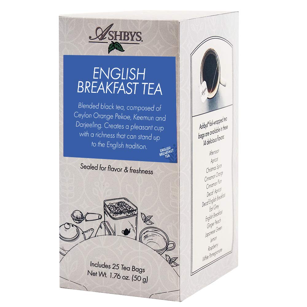 Premium Ashbys English Breakfast Tea Bags - 25 Count | Rich & Robust Black Tea Blend for Morning Energy | Perfect for Breakfast, Office, or Afternoon Relaxation