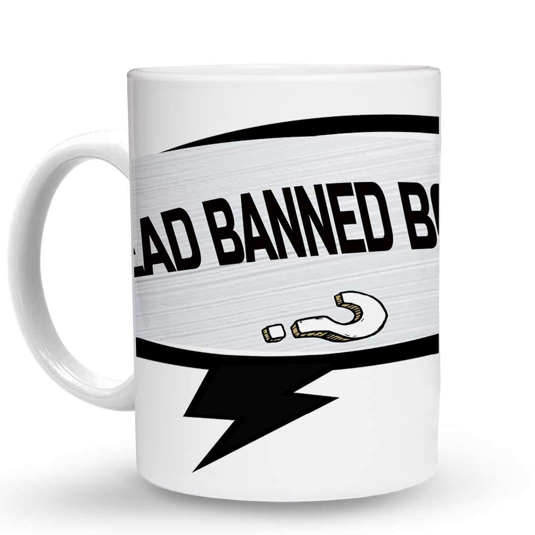 I READ BANNED BOOKS Geek 6 oz Ceramic Espresso Shot Mug - Makoroni Design #51 - Perfect for Book Lovers, Coffee Enthusiasts & Free Speech Advocates