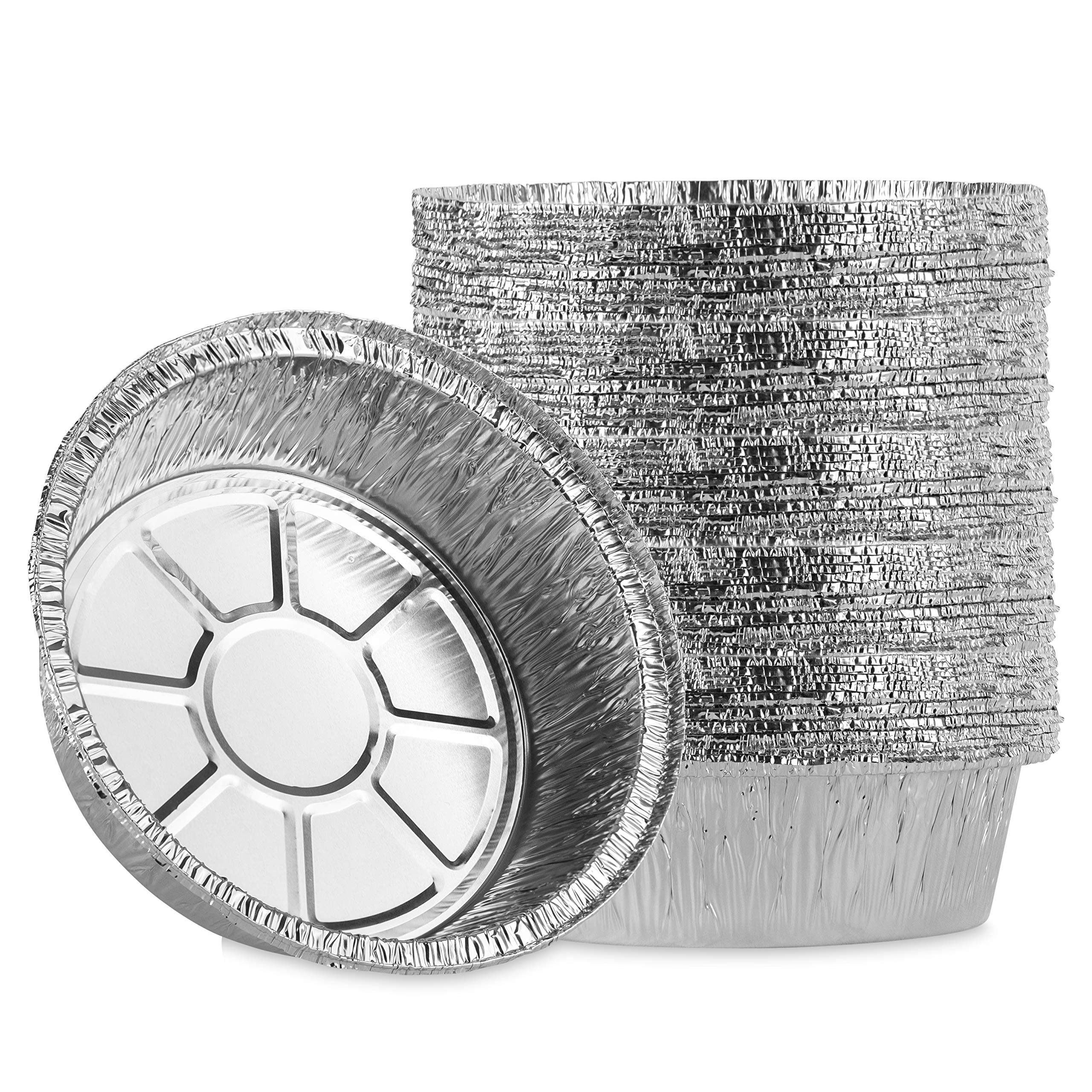 Plasticpro 6-Inch Round Disposable Aluminum Foil Cake Pans - Oven, Freezer Safe Baking Pans for Cakes, Cupcakes, Pies & Desserts - Perfect for Baking, Cooking, Storage & Meal Prep - Pack of 50