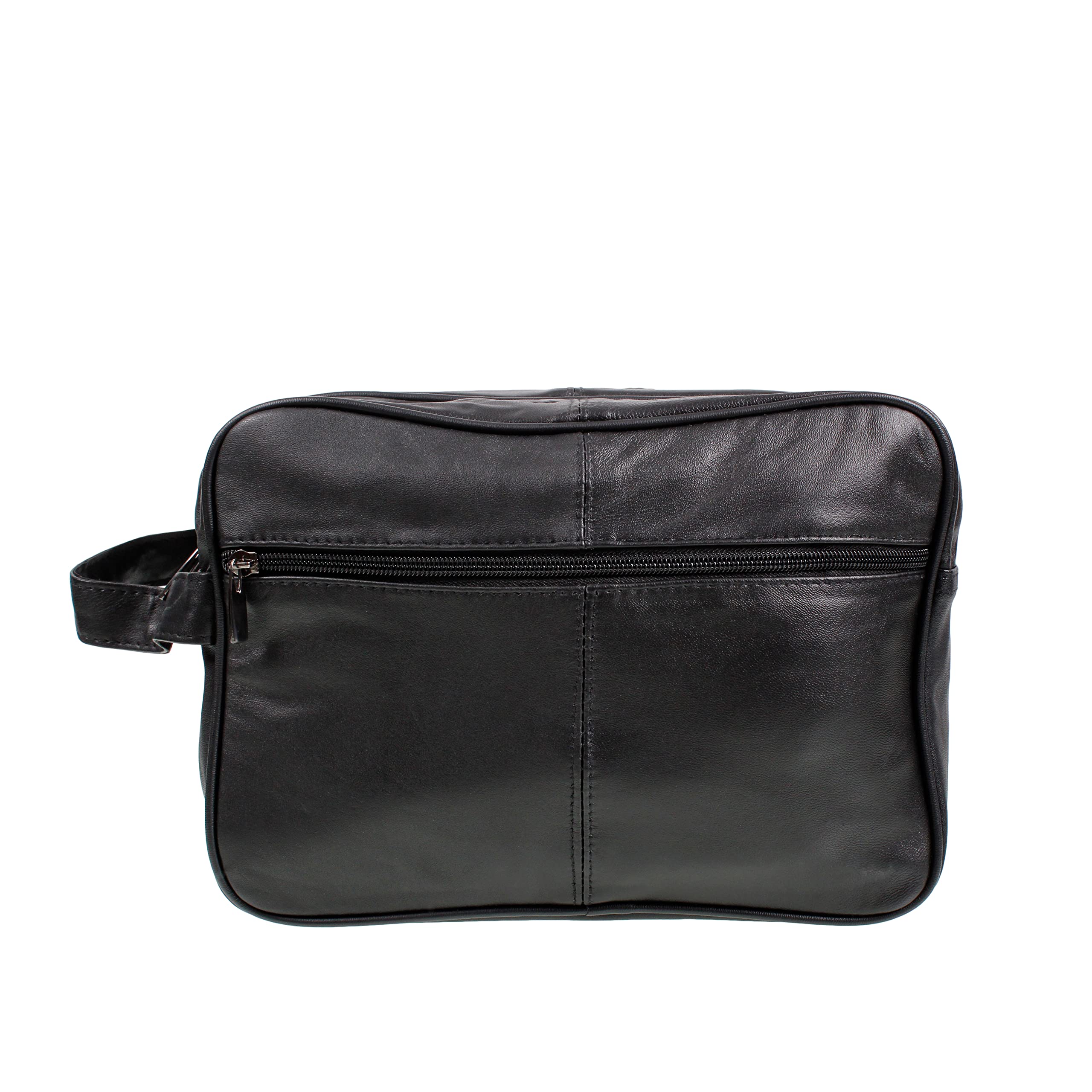 Jumbo Extra Large Genuine Leather Toiletry Bag for Men - Premium Travel Wash Bag & Overnight Organizer (Black) - Perfect for Business Trips, Gym, Camping & Weekend Getaways