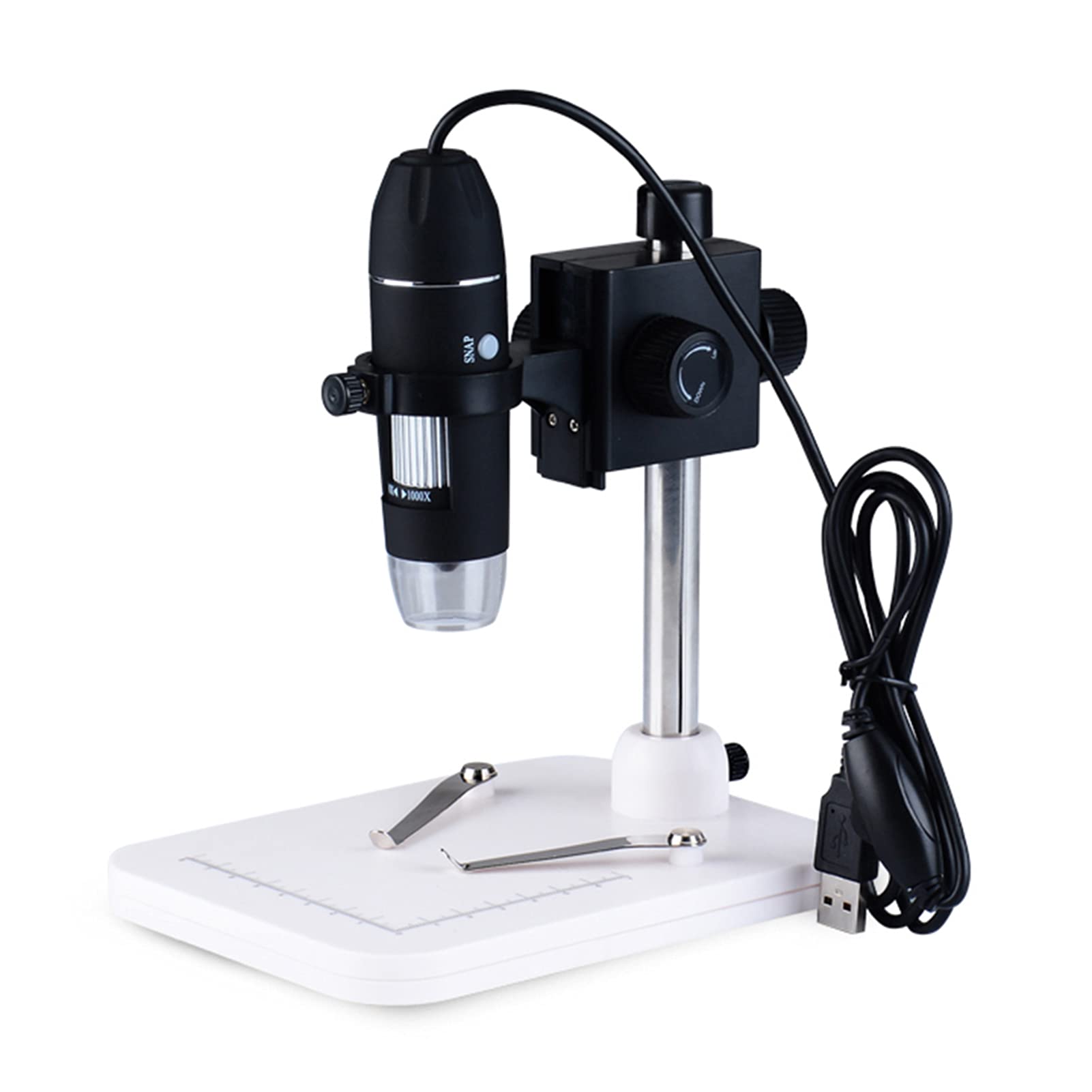Aibesy 1000x Magnification Portable USB Digital Microscope with 8 LED Lights & Stand - Compatible with Windows 10/8/7/XP & Android Phones - Ideal for Coin Collecting, Jewelry Inspection, PCB Repair & Science Education