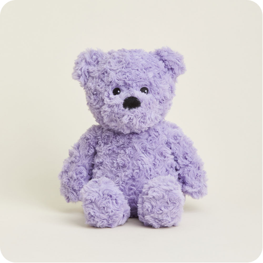 Purple Curly Bear Warmies - Soft & Cozy Microwaveable Plush Toy for Kids & Adults | Perfect for Relaxation, Stress Relief & Sleep Aid | Great Gift for Christmas & Birthdays