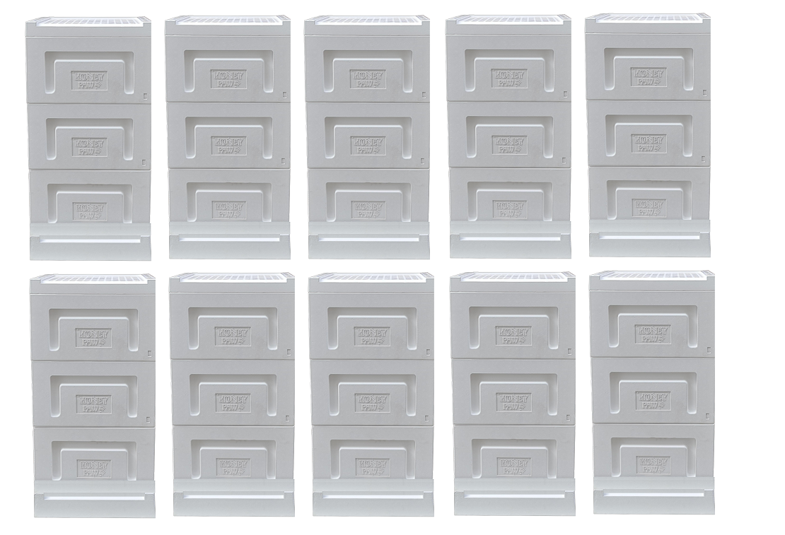 10 Pack Honey Paw Polystyrene Beehive Frames - 3 Level Beekeeping Supplies for Hive Maintenance & Honey Production | Ideal for Beginners & Professional Beekeepers