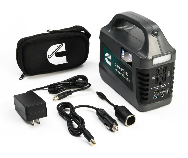 Cummins Onan A067W047 PS200 Portable Power Station - 150W/300W Output, 194Wh Capacity | Perfect for Camping, Outdoor Adventures & Emergency Power Backup
