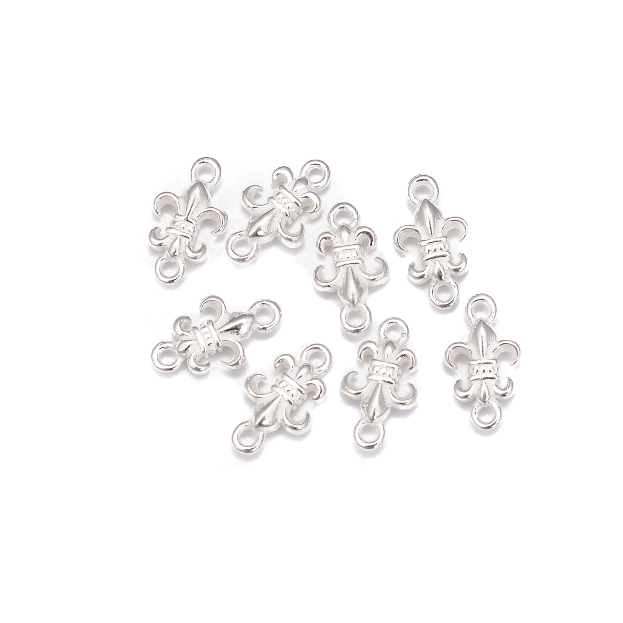 925 Sterling Silver Fleur De Lis Charm Pendant - 8x14mm (3pcs/Bag) for Necklace, Bracelet & Jewelry Making - Perfect for DIY Crafts, Gifts & Fashion Accessories