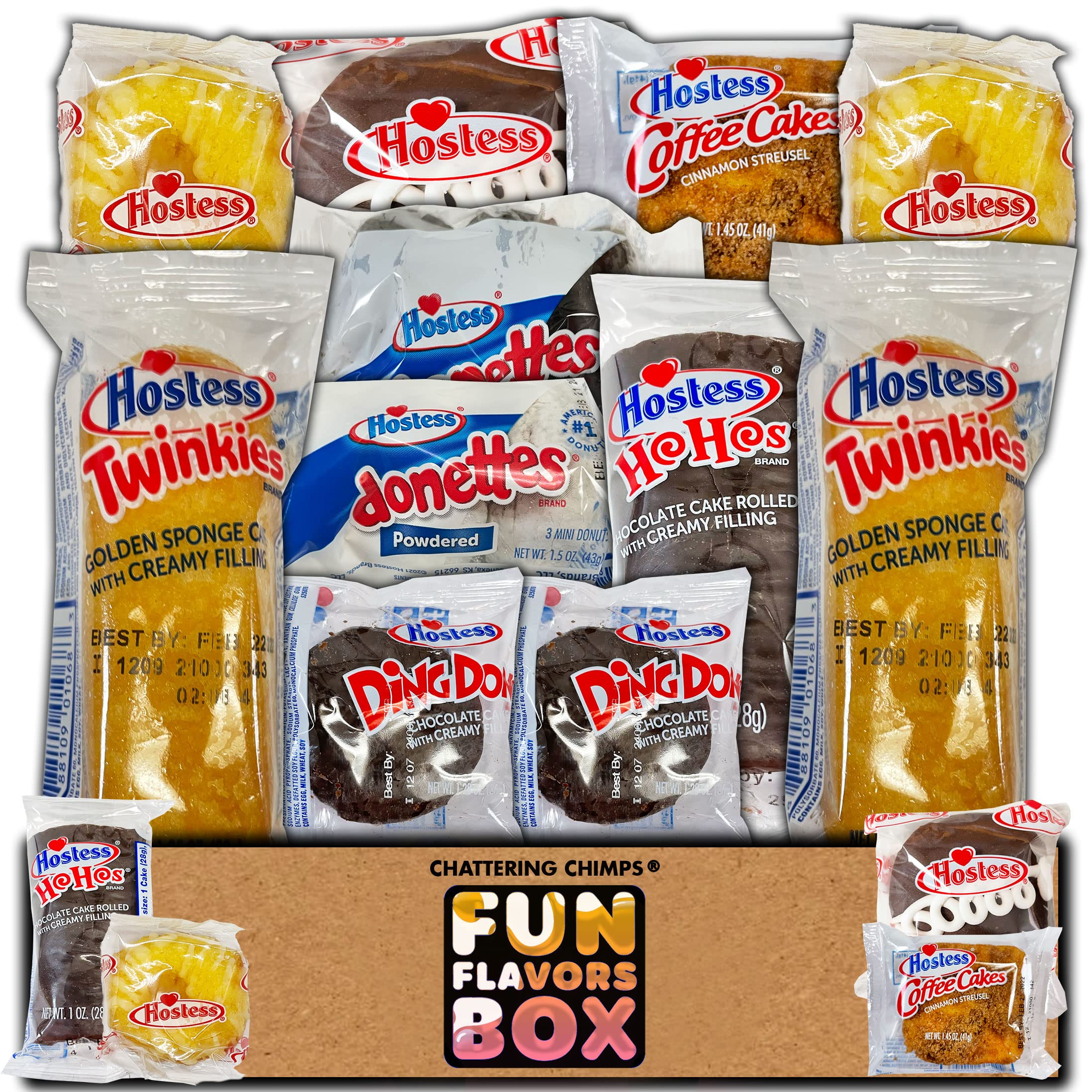 Fun Flavors Box Care Package (11 Count) - Variety of American Treats, Donuts, Cookies, Sweets & Cupcakes Snack Gift Box - Perfect for College Students, Military, Work or Home - Great for Care Packages, Birthday Gifts & Holiday Treats