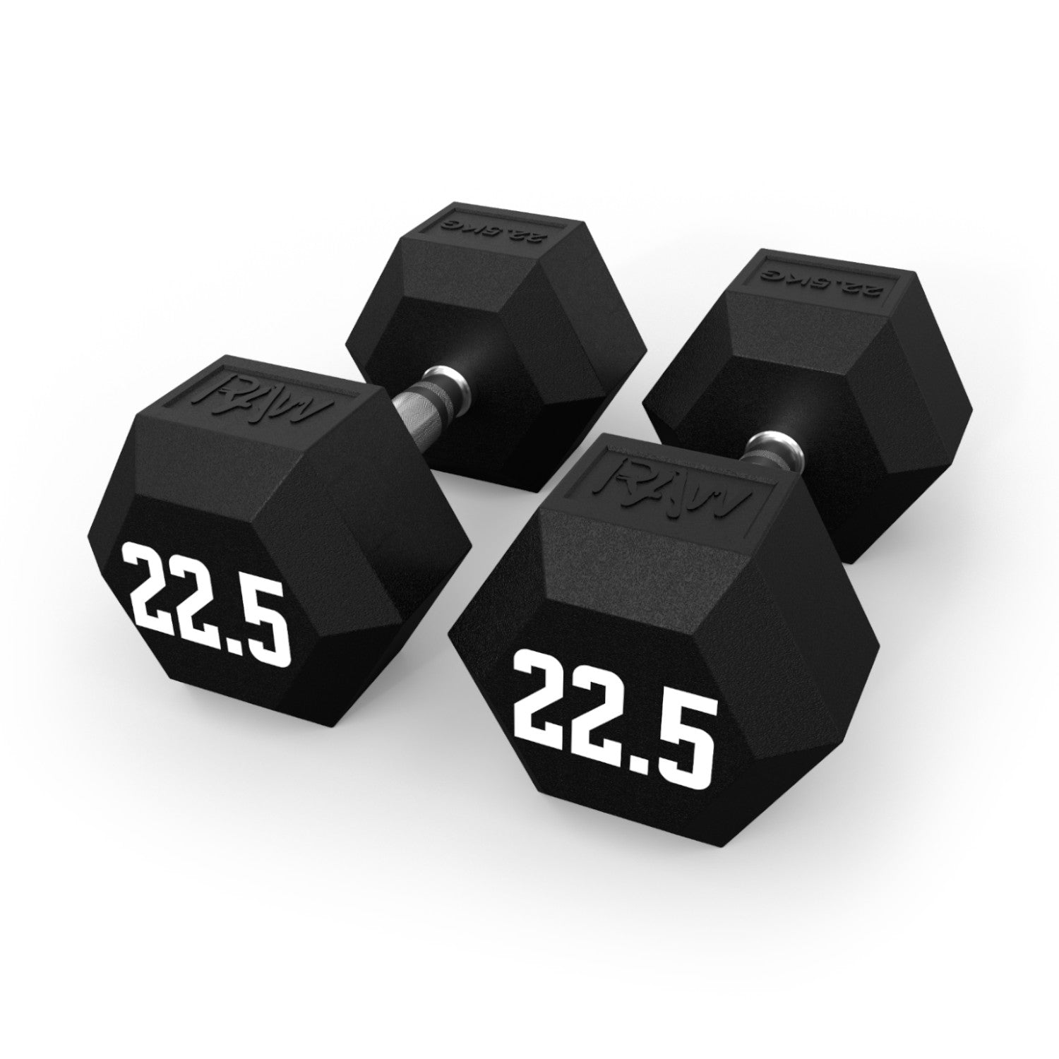 Rubber Hex Dumbbell Set 22.5kg (50lbs) Pair - Premium Weight Lifting Equipment for Home Gym & Strength Training
