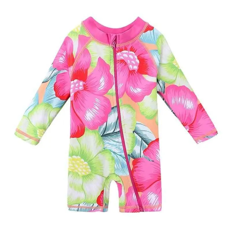 Long Sleeve Cartoon Kids Swimwear - UV Protection One Piece Bathing Suit for Boys & Girls | Perfect for Beach, Pool & Water Play