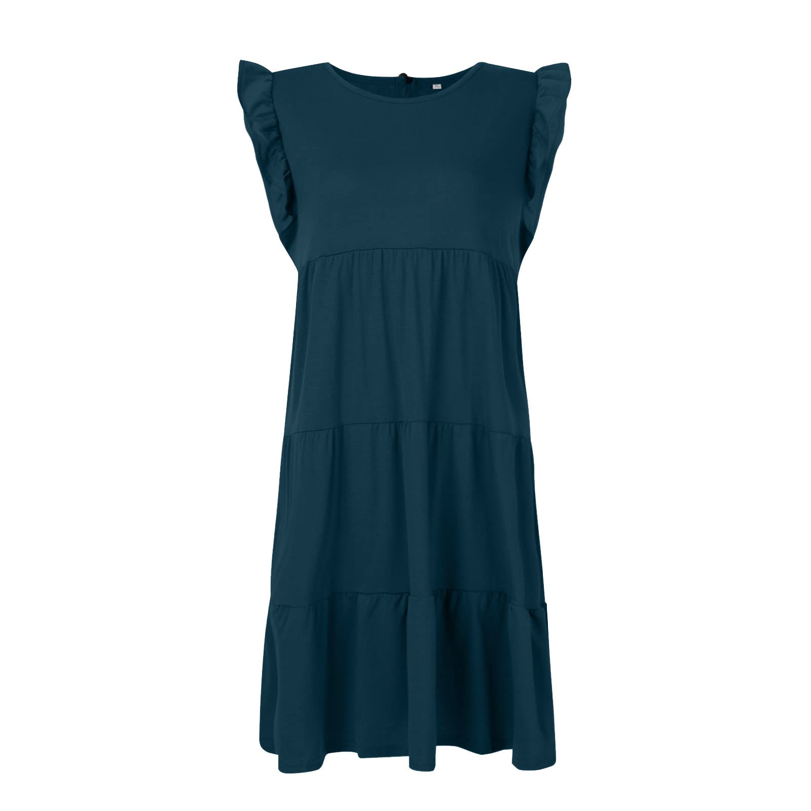 Elegant Summer Dresses for Women 2024 - Ruffle Cap Sleeve Party Dress, Casual Loose Flowy Pleated Tiered Midi Dress - Perfect for Beach Vacations, Garden Parties & Date Nights