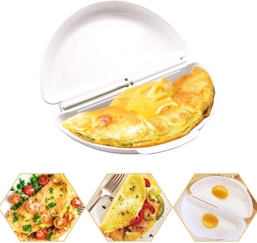 Microwave Egg Cooker - BPA Free Omelette & Scrambled Egg Steamer with Dual Hinged Compartments | Perfect for Quick Breakfast, Meal Prep & Healthy Cooking | Kitchen Gadget & Essential Tool for Home Chefs