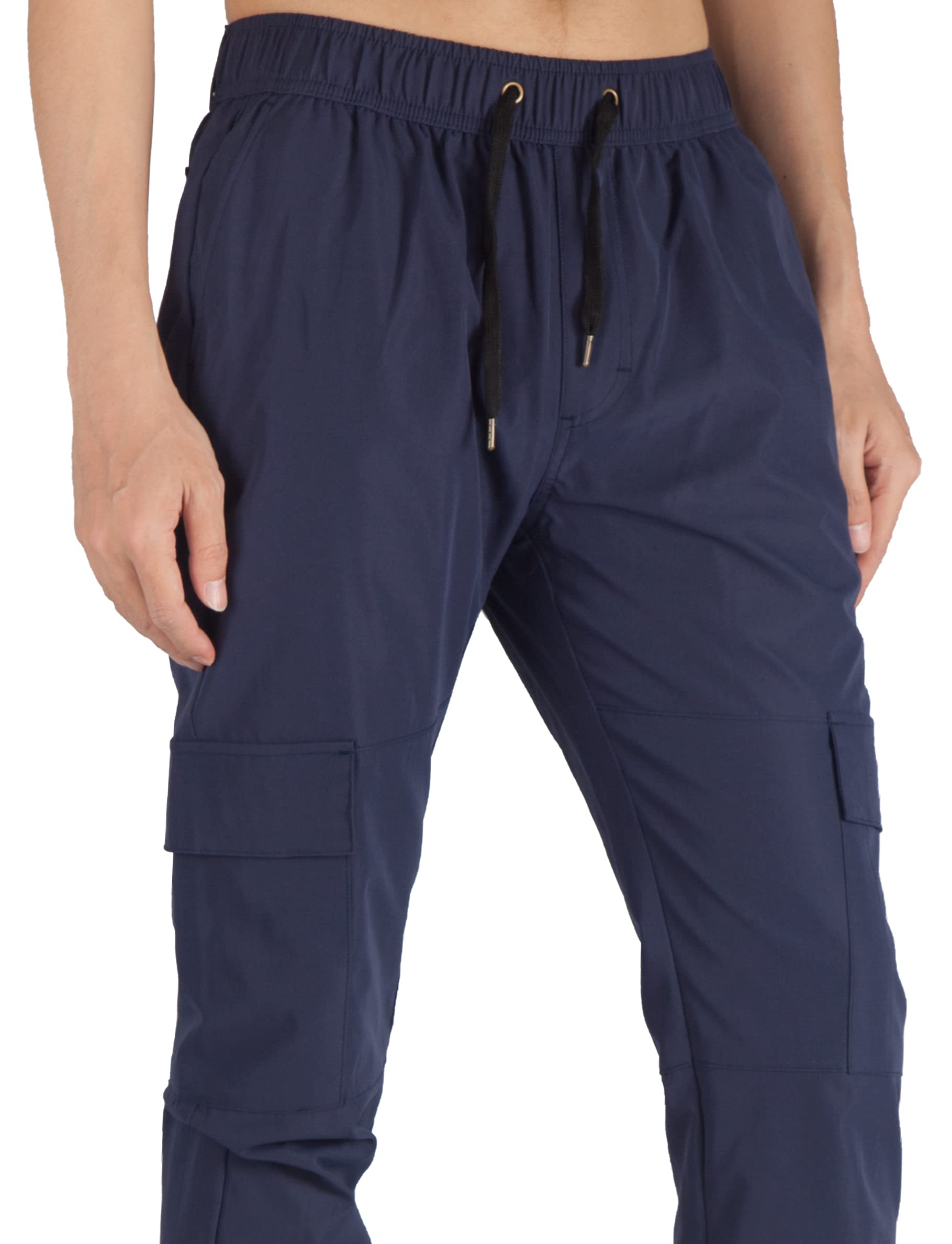 ITALYMORN Men's Lightweight Cargo Jogger Pants - 6 Pocket Slim Fit Casual Trousers with Elastic Waistband for Outdoor Running, Workout & Everyday Wear | Comfortable Travel & Lounge Pants for Men