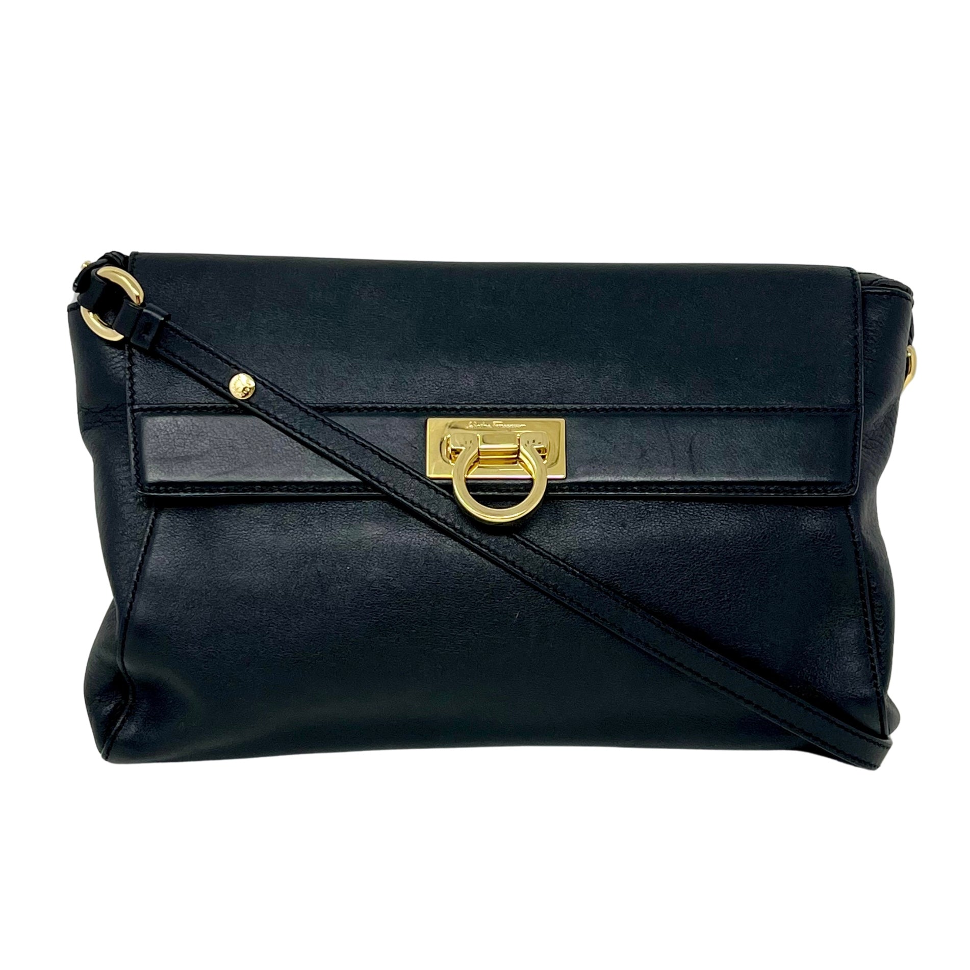 Salvatore Ferragamo Leather Crossbody Bag for Women - Stylish Shoulder Purse with Adjustable Strap, Perfect for Travel, Work & Evening Out