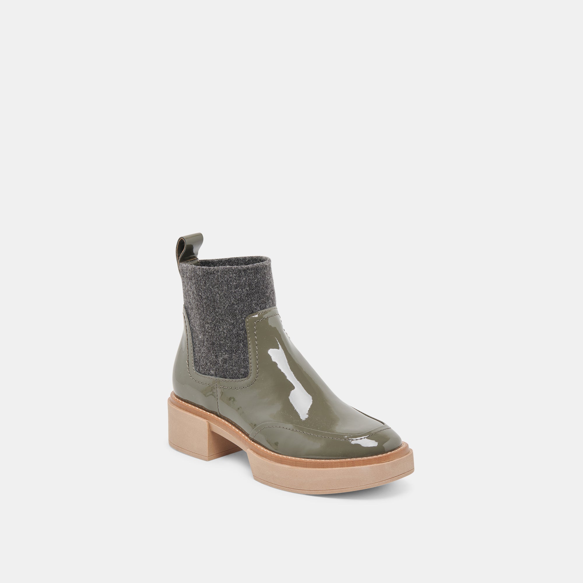 Saline H2O Booties Dark Olive Crinkle Patent - Waterproof Beach Shoes for Women, Comfortable Swim Shoes for Pool, Surfing & Water Sports