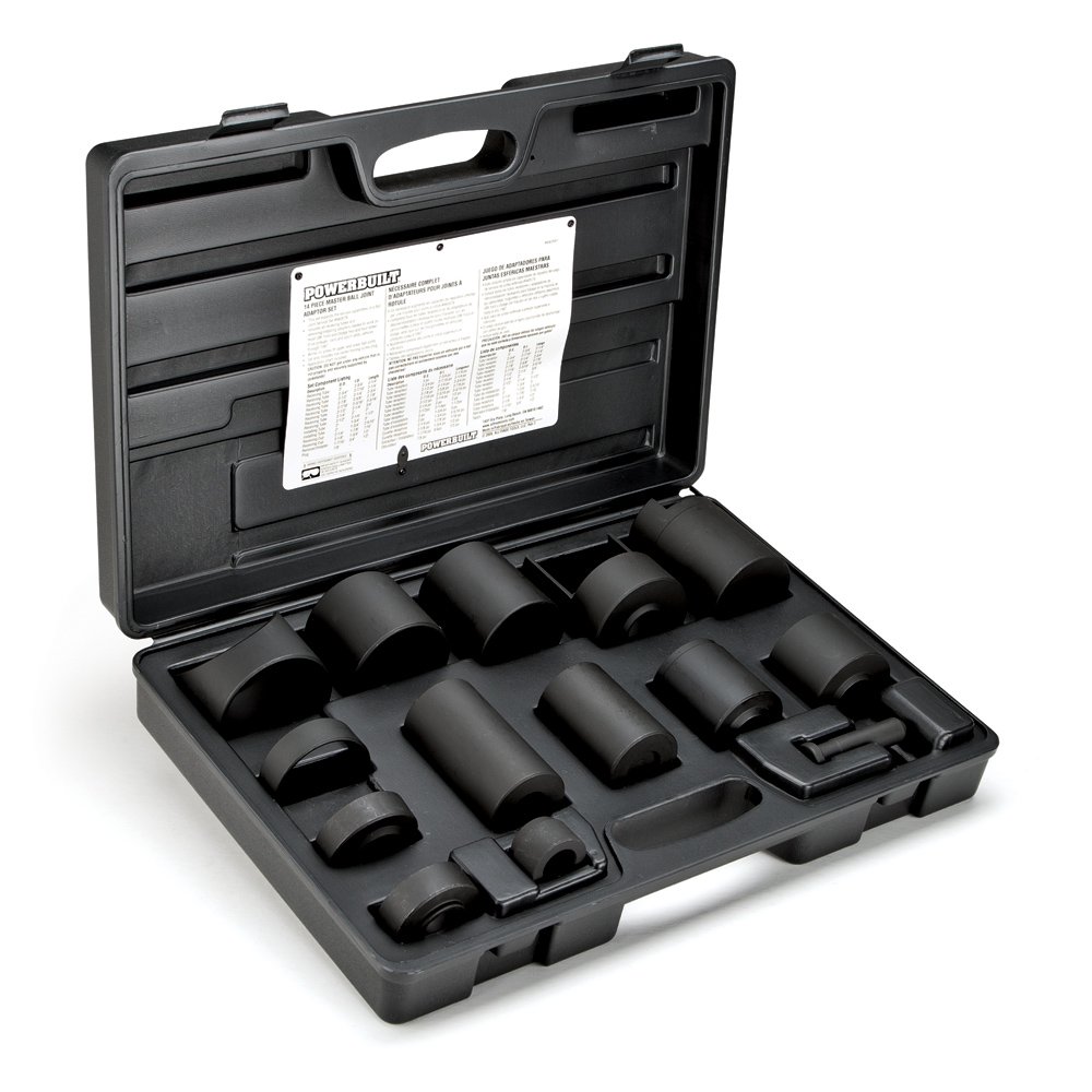 Powerbuilt 940581 14-Piece Master Ball Joint Adapter Set - Heavy Duty Universal Tool Kit for Auto Repair & Suspension Work - Perfect for Mechanics & DIY Car Maintenance