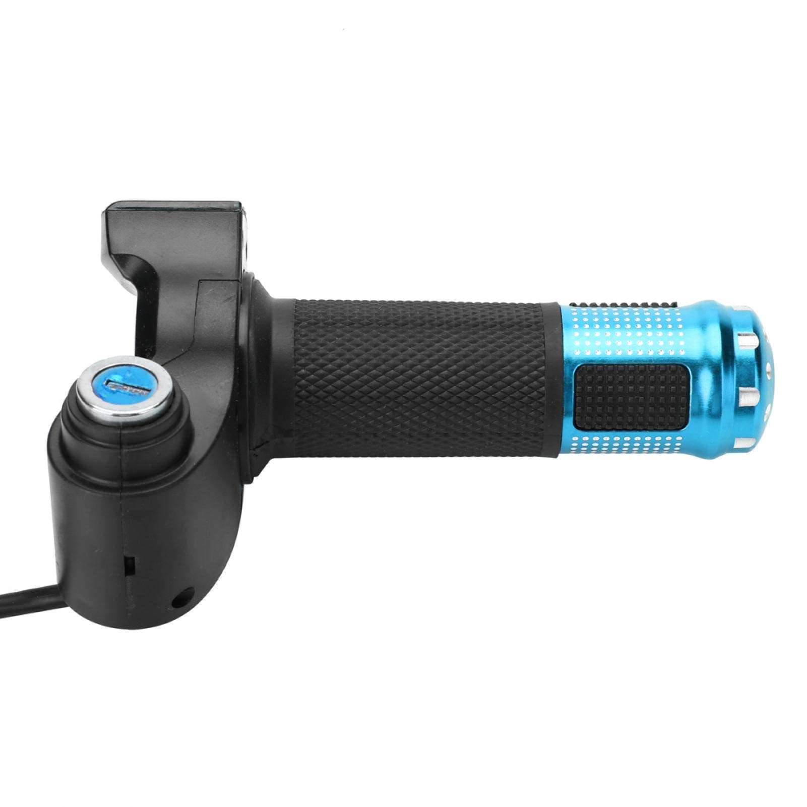 MX650 Electric Dirt Bike Twist Throttle Grips - 22mm LED Display Handlebar Throttle with Key Switch for Electric Bikes & Motorcycles (Gold/Blue) - Perfect for Off-Road Riding & Urban Commuting