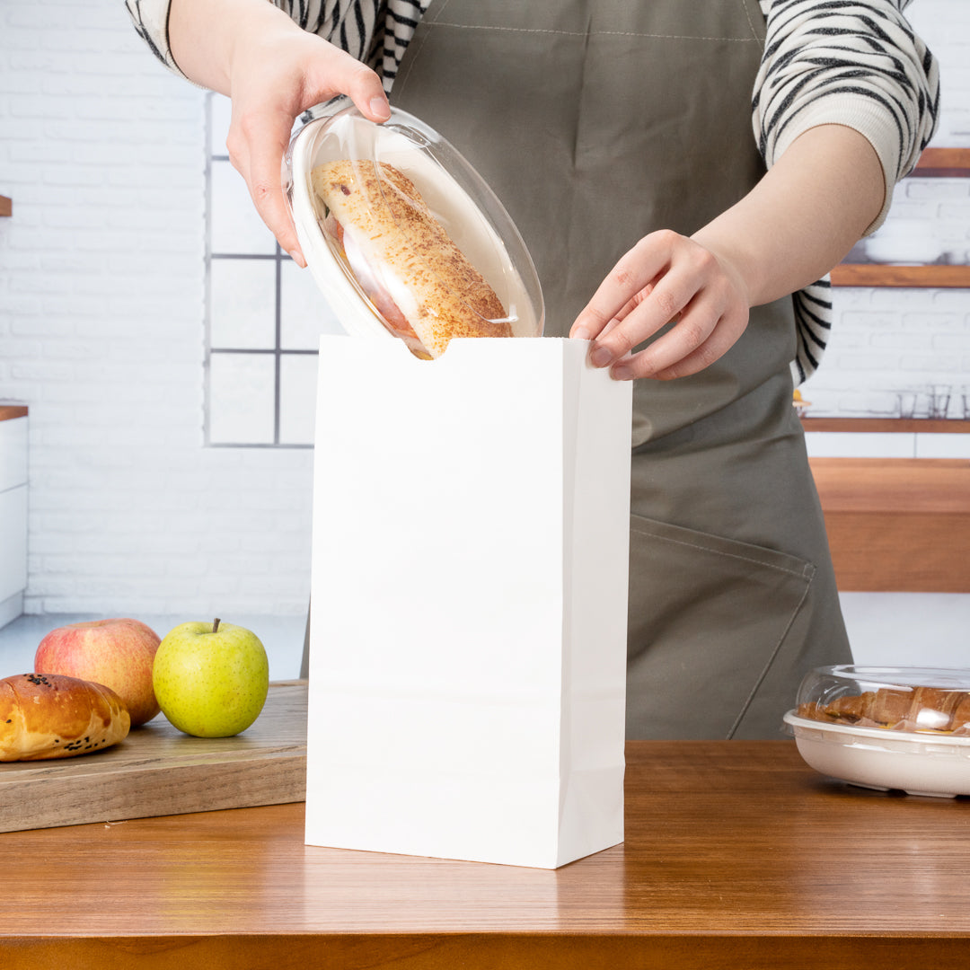 Premium White Paper Bags 6 lb Capacity - 6