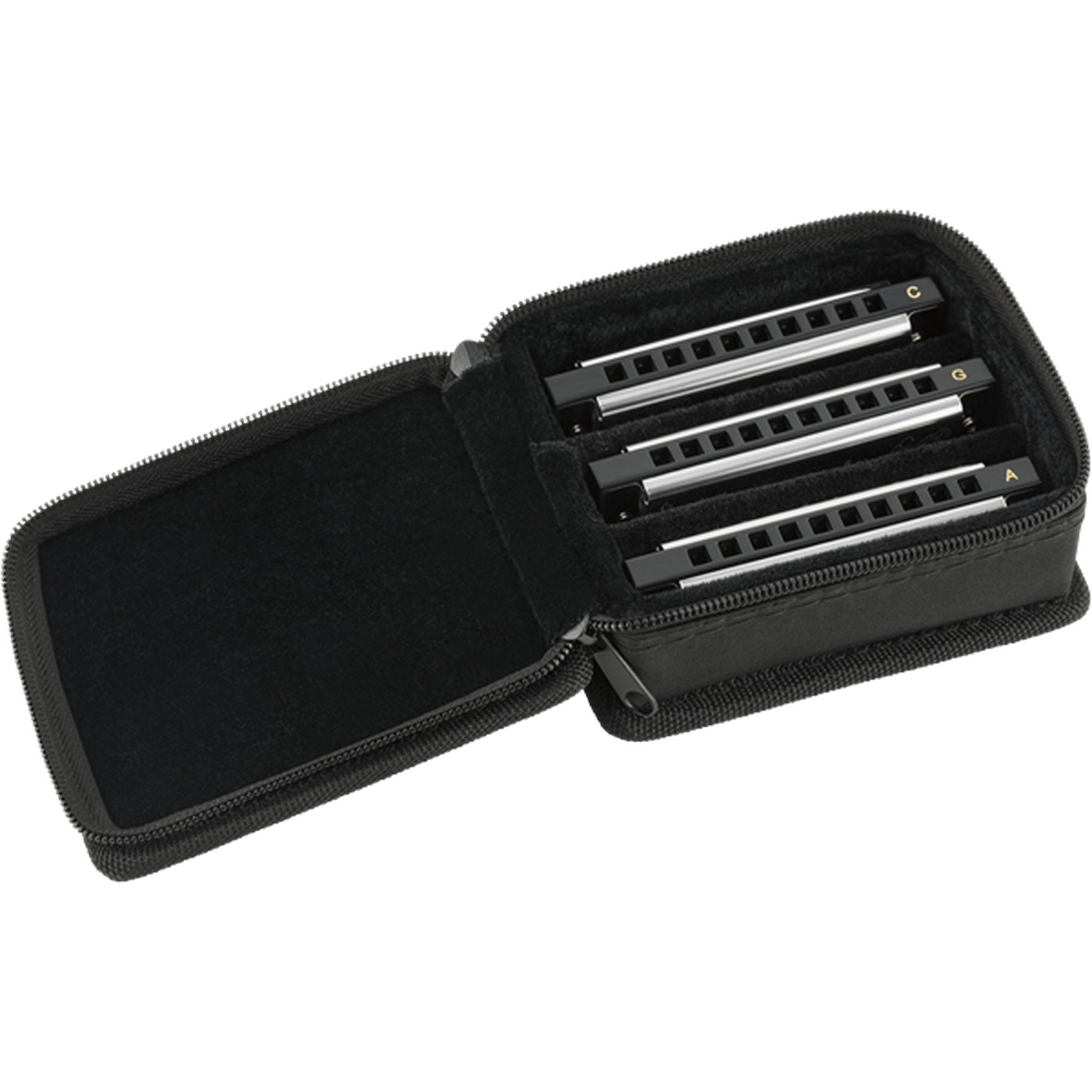 Fender Blues Deluxe Harmonica 3-Pack with Protective Case - Professional 10-Hole Diatonic Harmonicas for Blues, Folk & Rock - Perfect for Beginners & Musicians On-The-Go