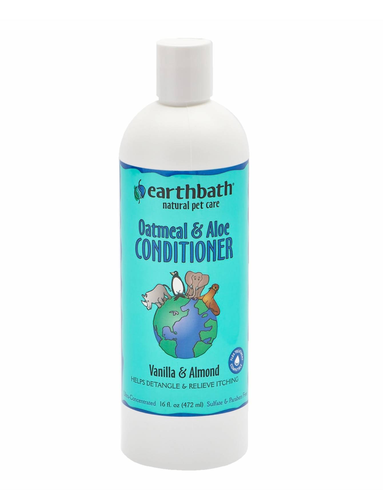 Earthbath Oatmeal & Aloe Pet Conditioner for Dogs & Cats - Soothes Dry, Itchy Skin (16oz/1gal) - Perfect for Bath Time & Post-Grooming Care