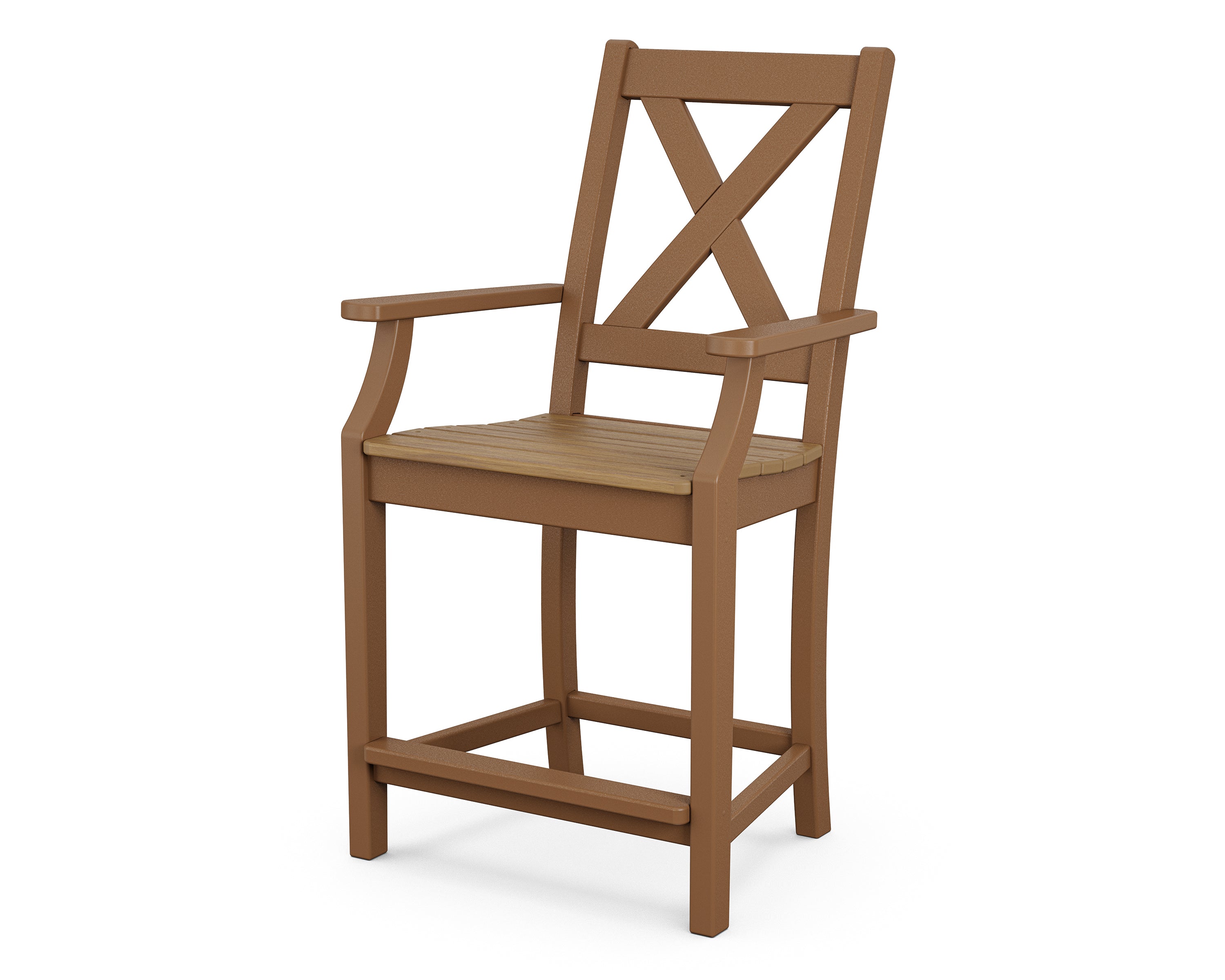 POLYWOOD Braxton Counter Height Arm Chair - Durable Outdoor & Indoor Bar Stool for Kitchen, Patio, and Dining - Weather-Resistant & Comfortable Seating