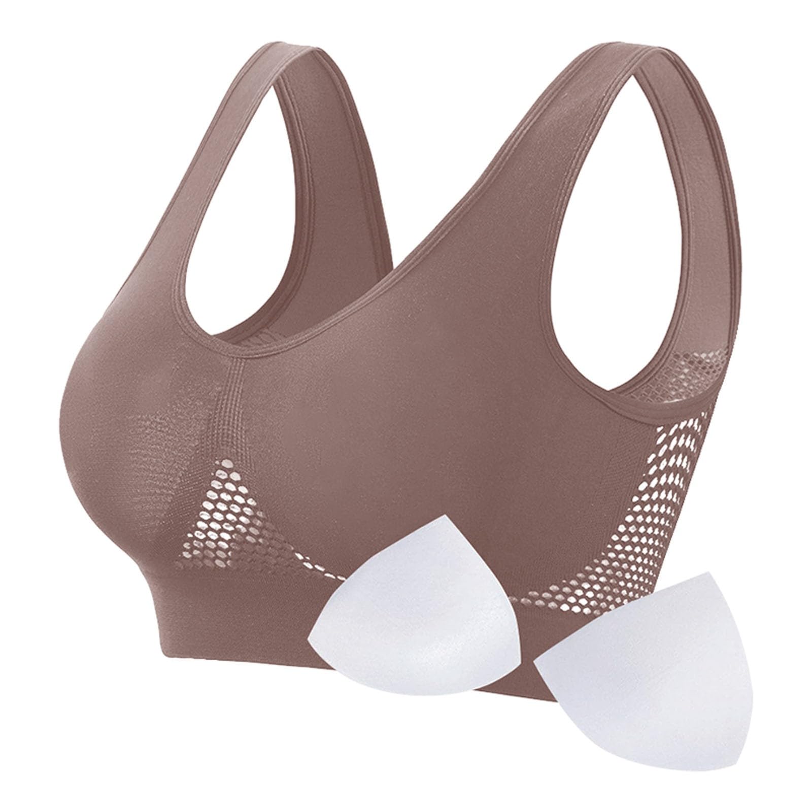 High Impact Racerback Sports Bras for Women - Padded Seamless Yoga & Gym Workout Bras - Plus Size Support for Running, HIIT, CrossFit & Fitness Training