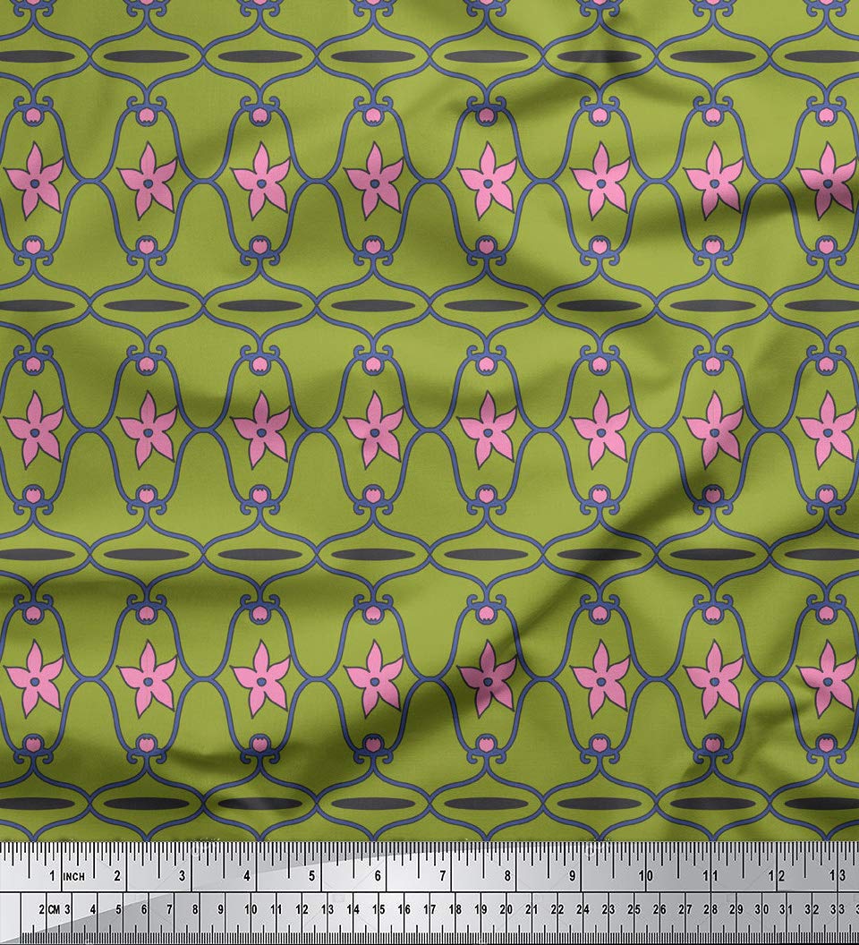 Soimoi Moss Green Georgette Fabric by the Yard - 42