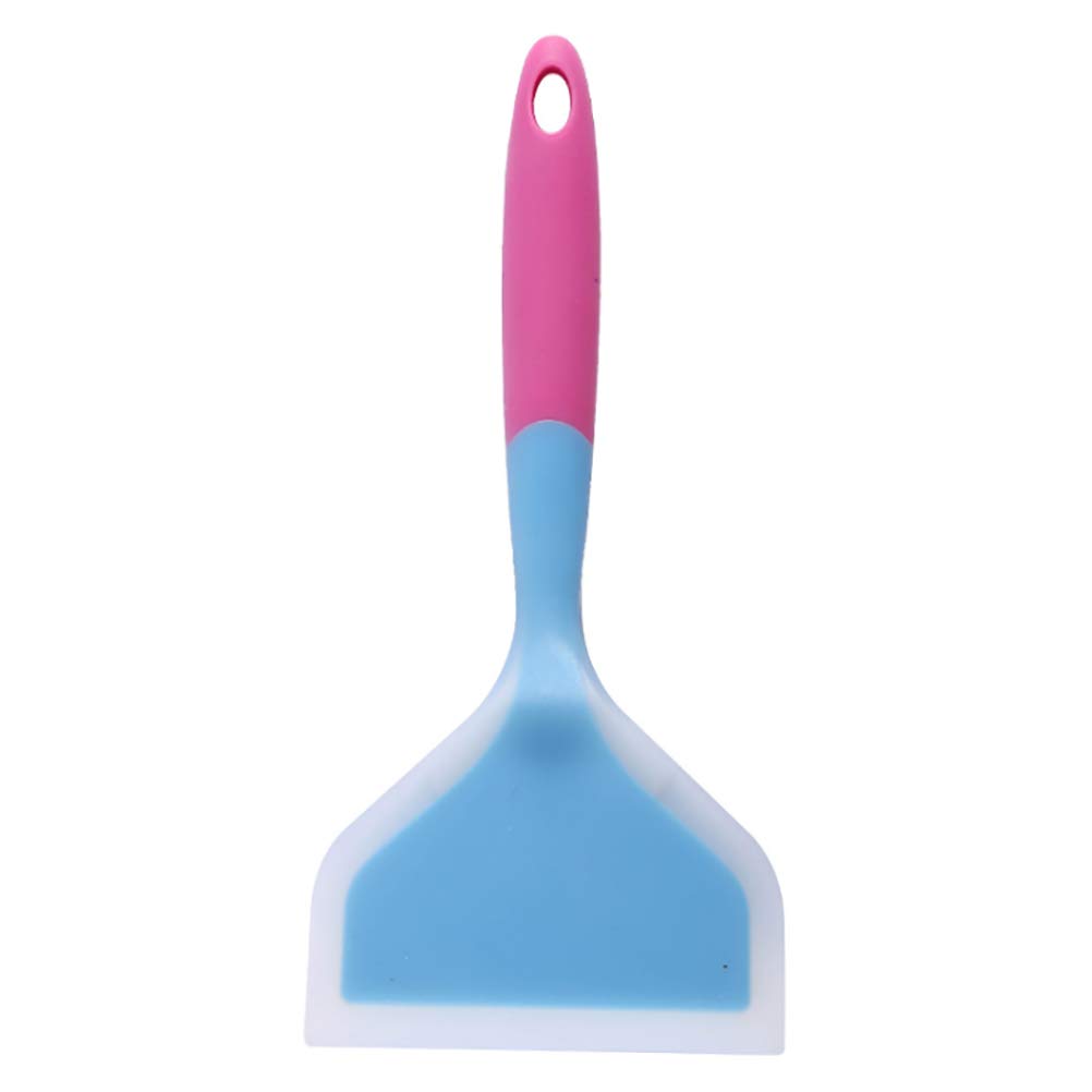 **10-Inch Silicone Omelette Spatula - Heat-Resistant, Nonstick, Durable Pancake Turner for Eggs, Crepes, Brownies, Fish, Pizza - Perfect for Breakfast, Baking & Cooking (Blue)**