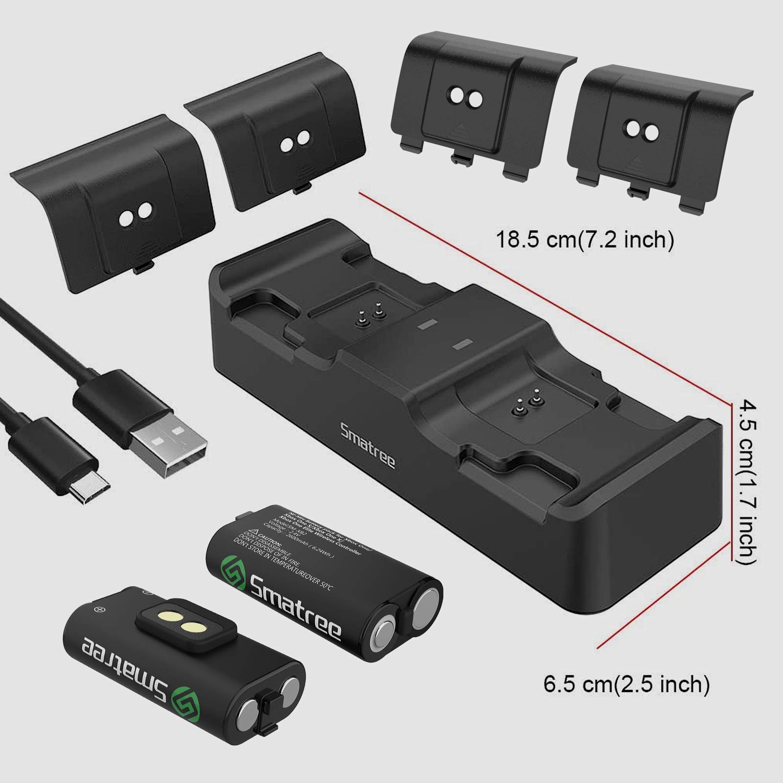 Smatree Xbox Series X|S & Xbox One Controller Charger Station with 5 Rechargeable Batteries - Compatible with Xbox One X, One S, One Elite - Perfect for Gaming Sessions & Multiplayer Setups