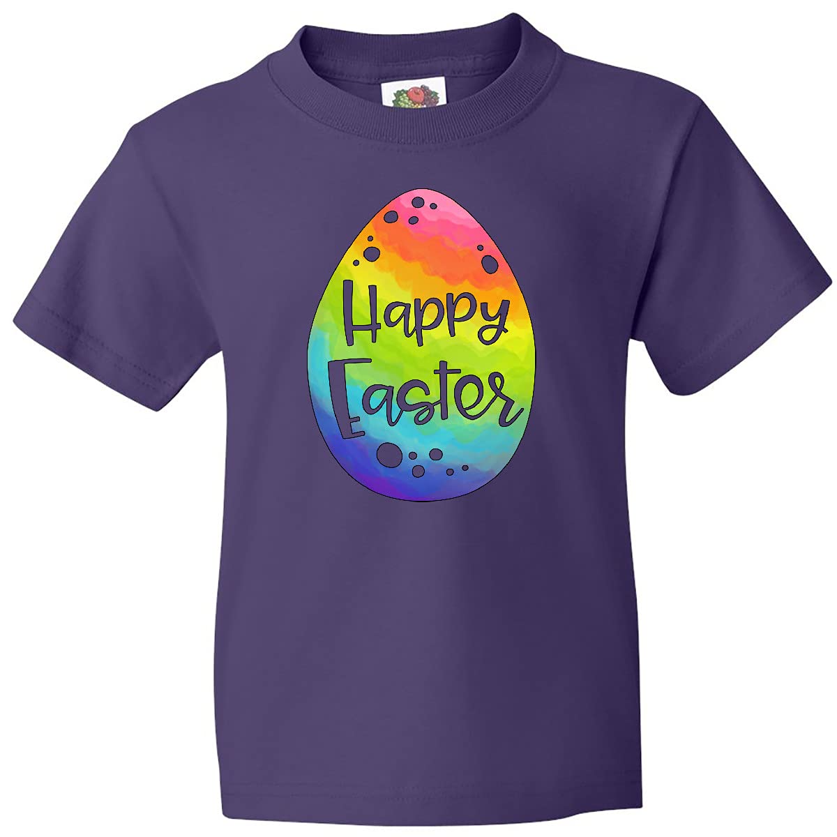 Inktastic Happy Easter Rainbow Easter Egg Youth T-Shirt - Cute Easter Outfit for Kids, Boys & Girls - Perfect for Easter Celebrations, Egg Hunts & Spring Family Photos