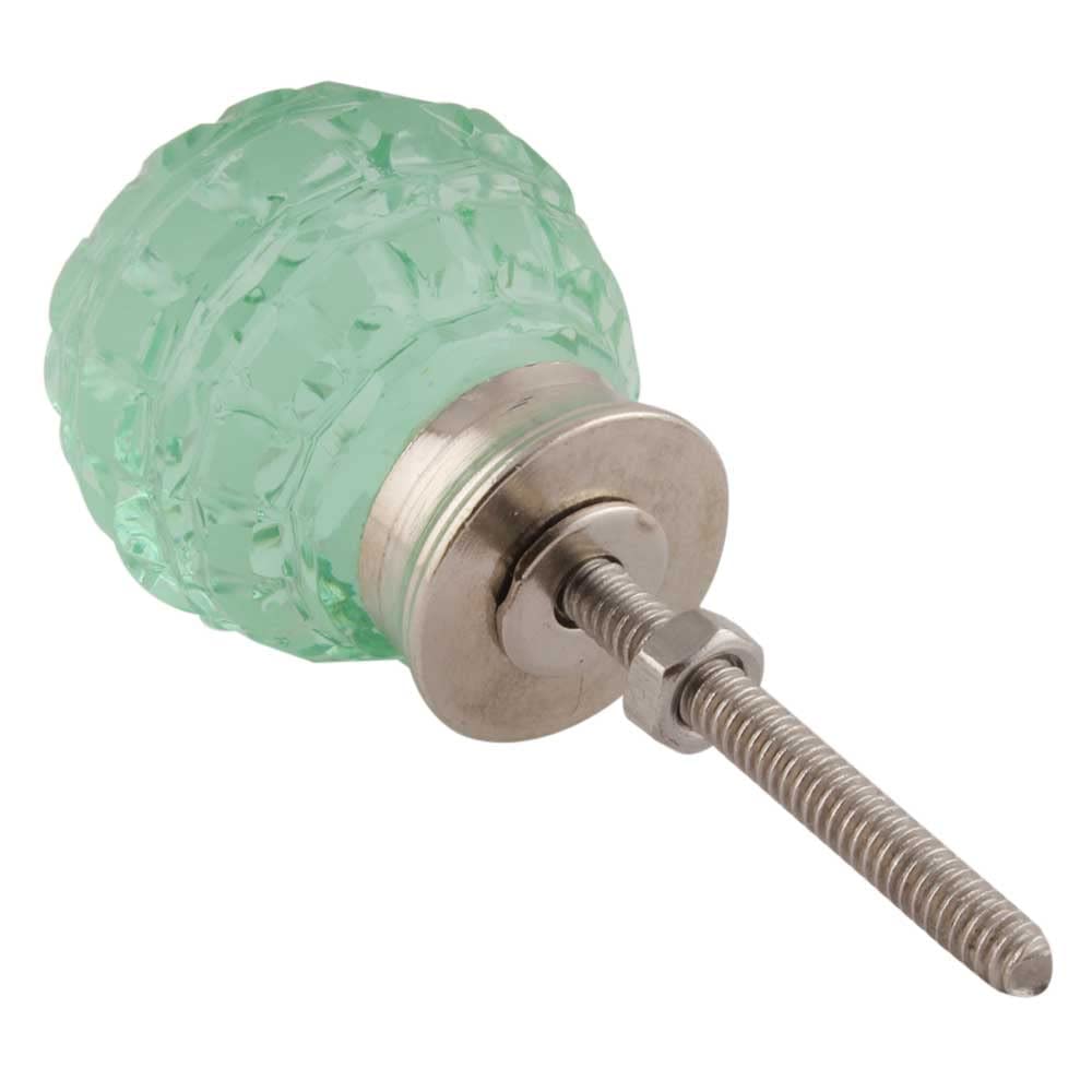 IndianShelf 12 Pack Mint Green Glass Round Cabinet Knobs - Handmade Luxury Drawer Pulls for Kitchen Cabinets, Dressers & Furniture Hardware (Perfect for Home Renovation & DIY Decor Projects)