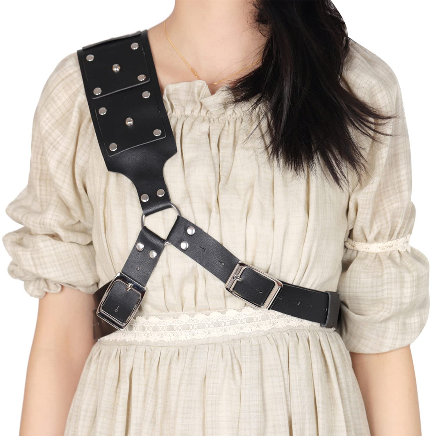 Warrior Back Sword Holster - Medieval Armor Shoulder Sheath with Crossbody Strap | PU Leather Behind-the-Back Scabbard for Cosplay, LARP & Renaissance Fairs | Perfect for Costume Accessories & Historical Reenactments