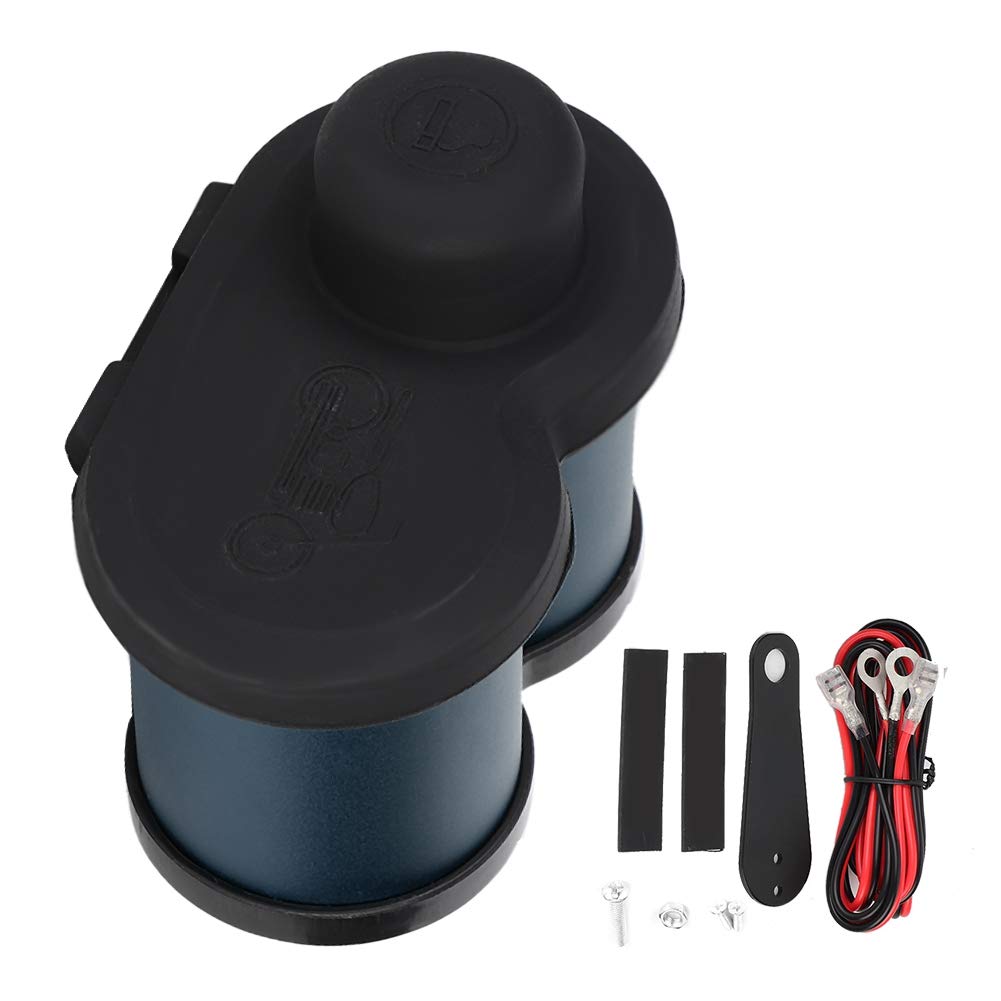 Acouto Motorcycle Dual USB Charger with Voltmeter & Cigarette Lighter - Waterproof Phone Charger for Motorcycles, ATVs, Boats (Cyan Blue) - Perfect for Road Trips & Outdoor Adventures