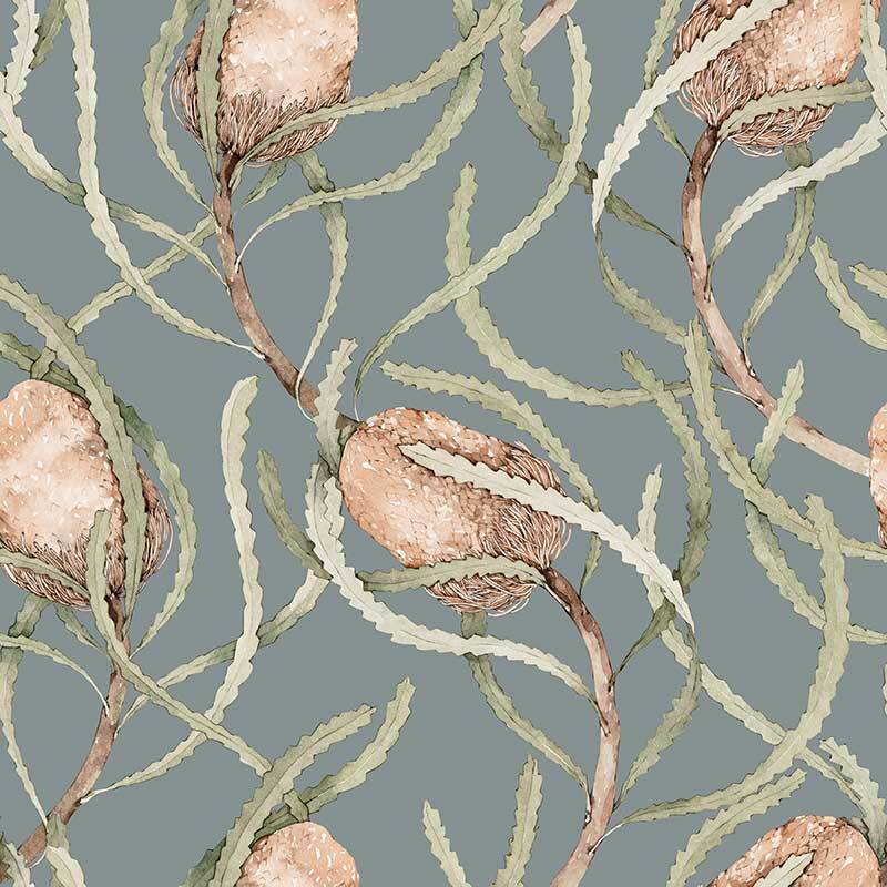 Banksia Brush Wallpaper - Natural Botanical Peel and Stick Wallpaper for Home Decor - Perfect for Living Room, Bedroom, and Office Accent Wall