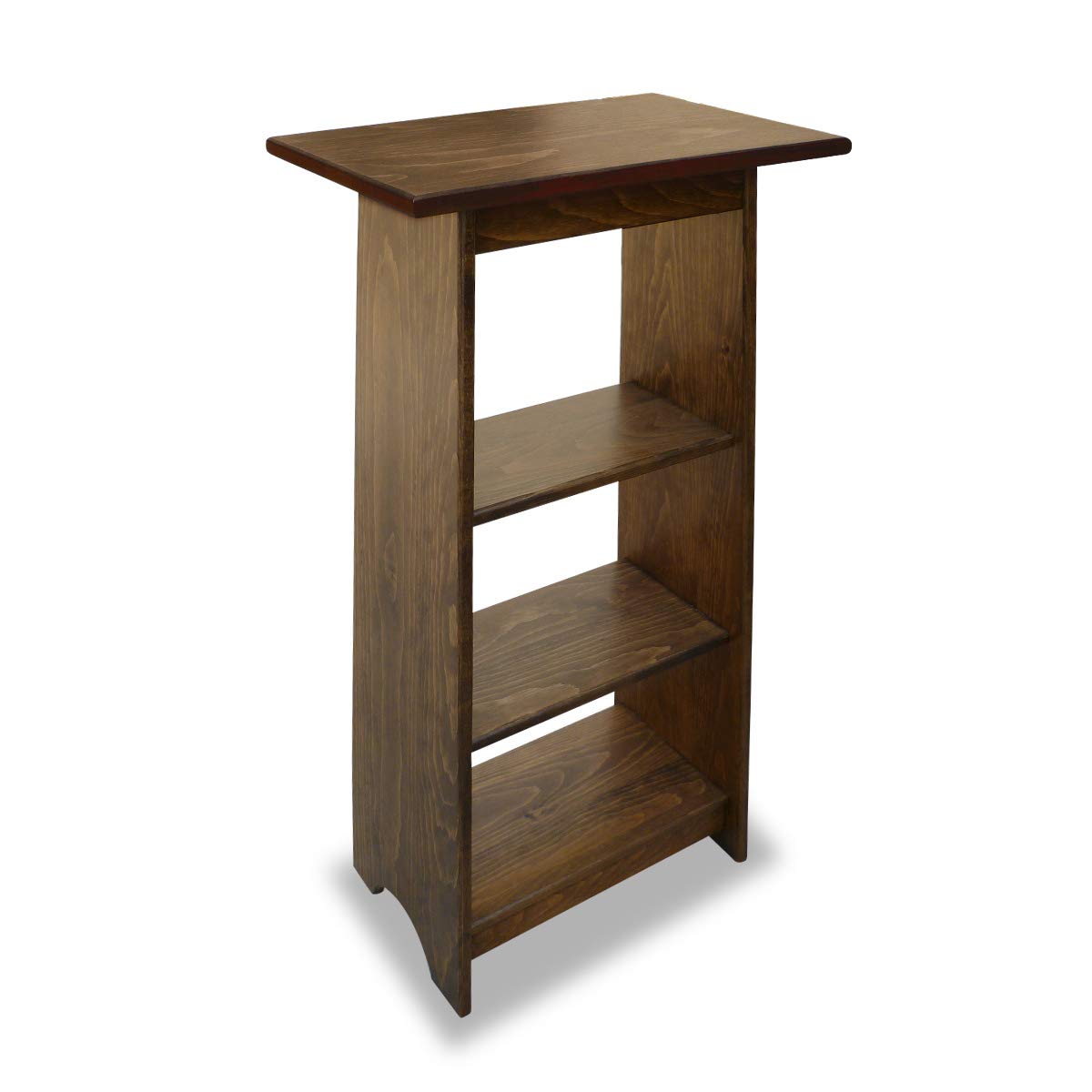 Modern Slim End Table for Small Spaces - Durable Bedside & Living Room Side Table with Extra Shelves, Narrow Accent Table for Apartment Decor (Large, Walnut Finish) - Perfect for Bedroom Nightstand, Sofa Side Table, or Lamp Stand in Compact Living Rooms