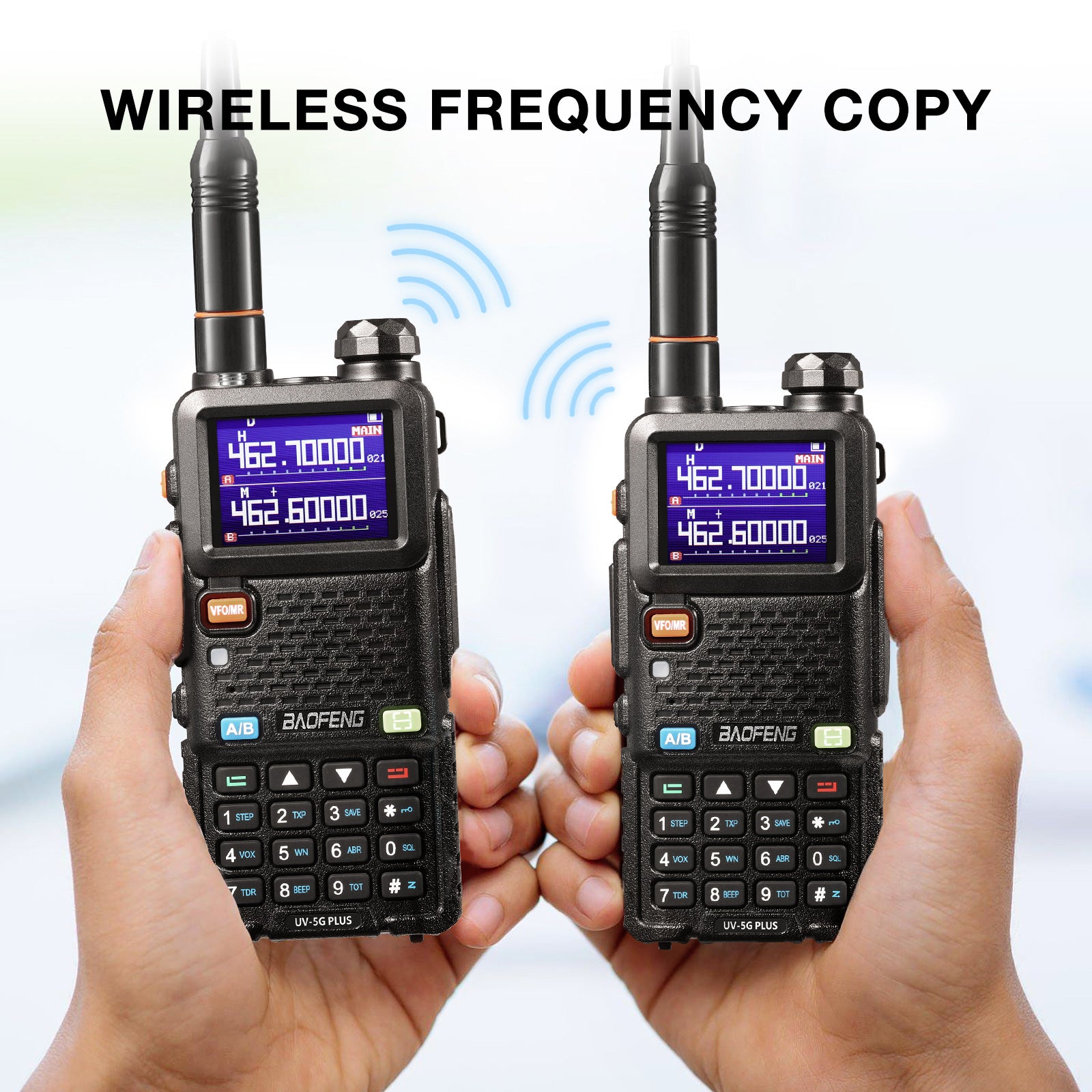 Baofeng UV-5G Plus GMRS Two-Way Radio | 5W High Power | 2500mAh USB-C Rechargeable Battery | Frequency Copy & 999 Channels | NOAA Weather Alert | CHIRP Programming Compatible | Perfect for Outdoor Adventures, Emergency Communication & Hiking