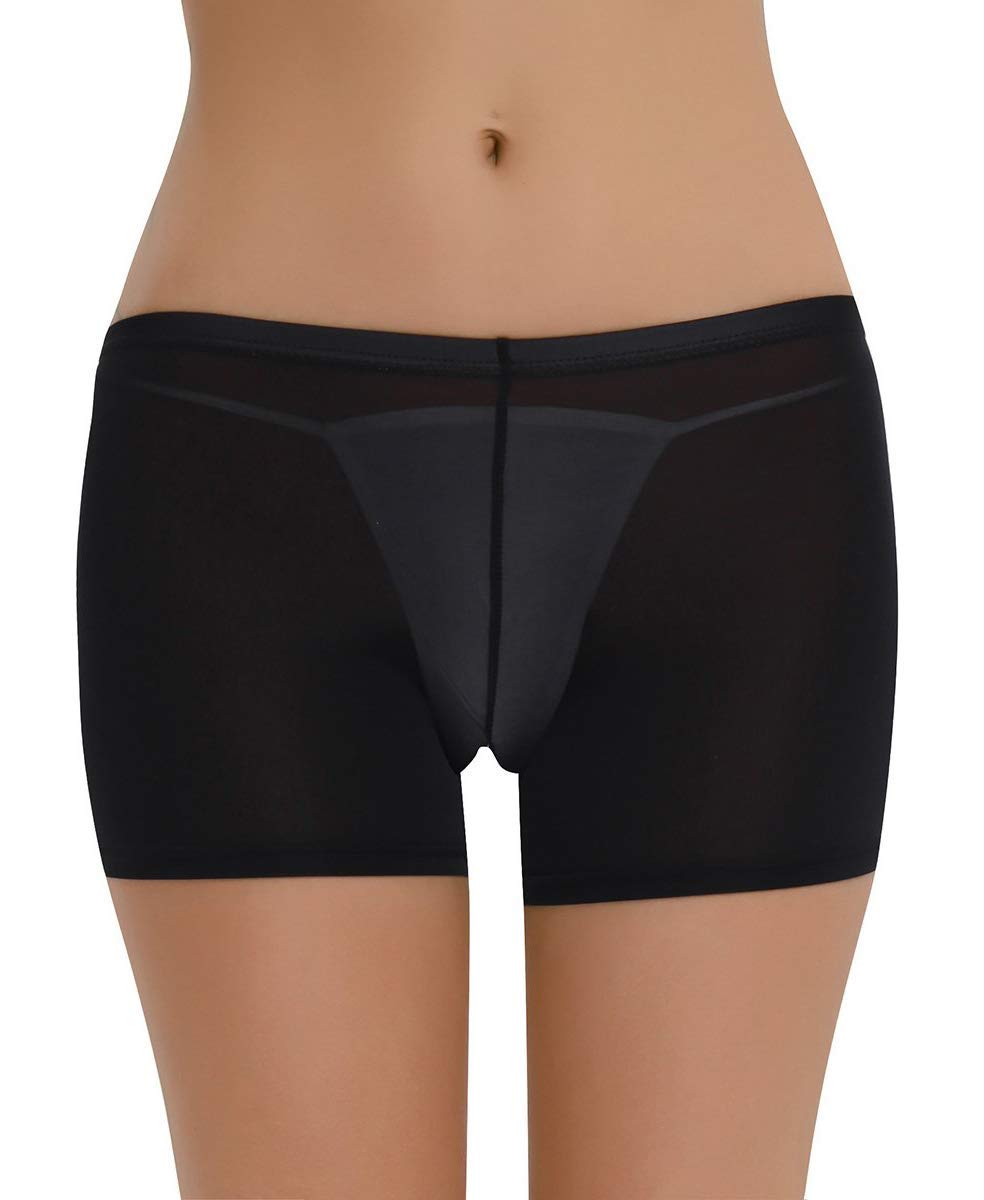 Sexy Sheer Boyshort Underwear for Women - Lace Trim Comfortable Panties for Sleepwear, Lingerie & Intimate Moments