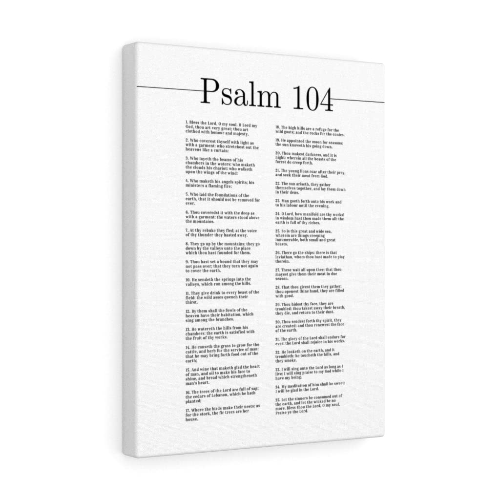 Christian Wall Art - Psalm 104 Bible Verse Print 'Clothed in Honor and Majesty' - Ready to Hang Scripture Decor for Home, Church & Office - Inspirational Gift for Weddings, Baptisms & Christian Holidays