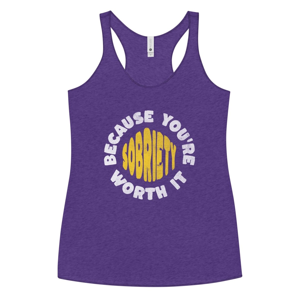 Empowering Sobriety Racerback Tank Top - Motivational Fitness & Workout Apparel for Women - Perfect for Yoga, Running & Gym