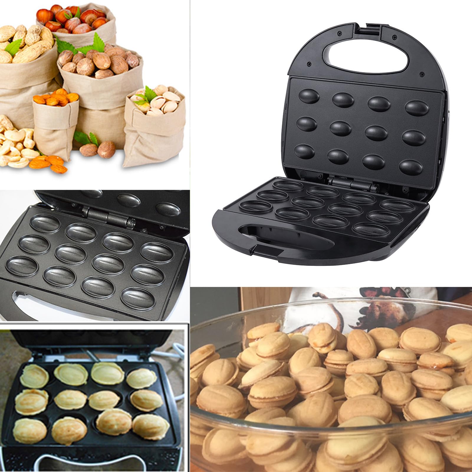 12-Piece Walnut Cookie Maker Set - Oreshki Mold for Homemade Russian Walnut Cookies - Perfect for Baking, Candy Making & Holiday Gifts