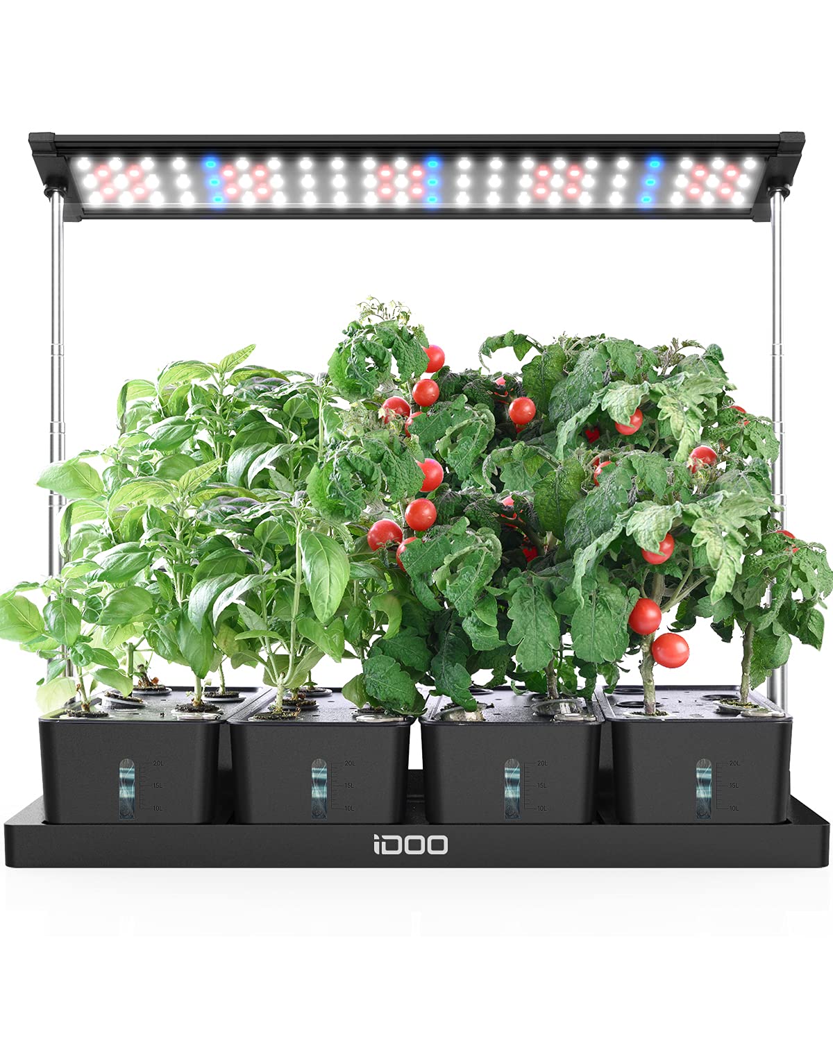 iDOO 20 Pods Hydroponic Indoor Herb Garden Kit with LED Grow Light, 4 Removable Water Tanks & Adjustable Height (27