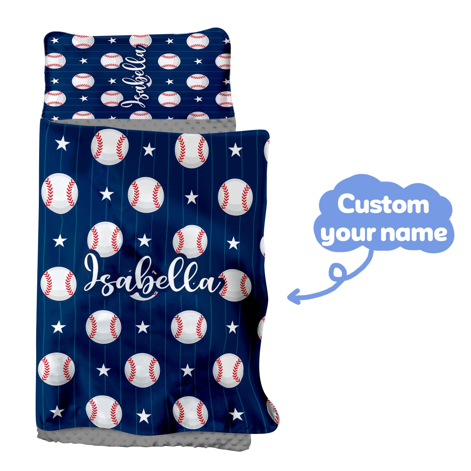 Personalized Toddler Nap Mat with Pillow & Blanket - Custom Name Daycare Sleeping Bag for Boys & Girls, Portable Preschool Kindergarten Nap Sack - Perfect for Daycare, Preschool, Travel & Sleepovers