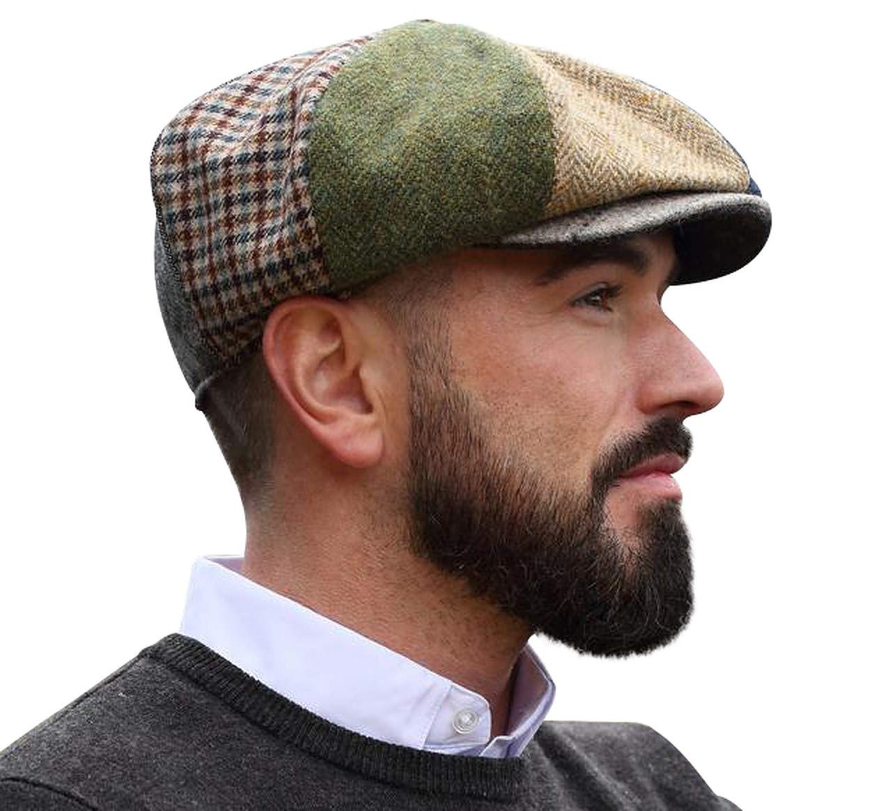 Traditional Irish Tweed Newsboy Cap - Unisex Eight-Piece Tweed Hat with Button Crown & Taffeta Lining | 100% Made in Ireland | Perfect for St. Patrick's Day, Casual Wear & Vintage Fashion